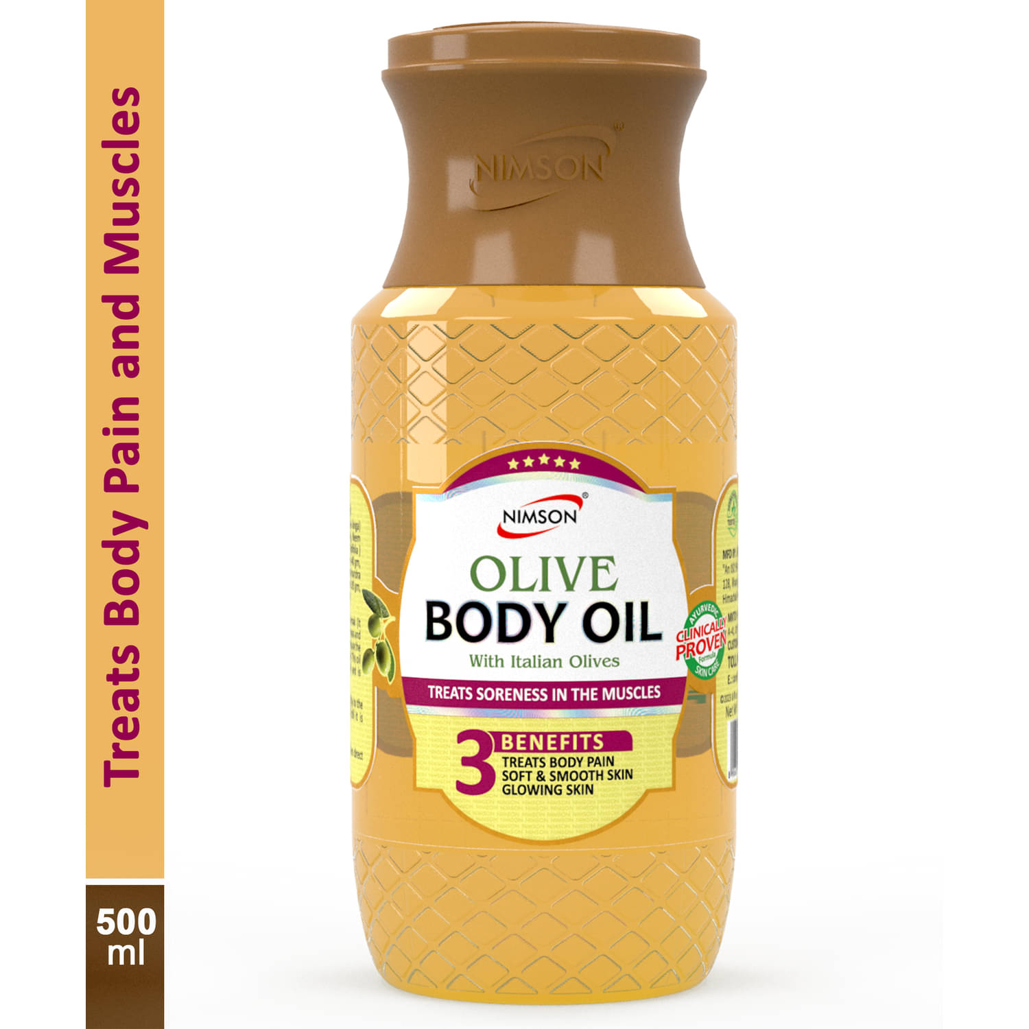 Nimson Olive Body Massage Oil ,Relieves Body Pain, Muscle Tension & Nourishes Skin ,500 ml (Pack of 1) Nimson Olive Body Massage Oil ,Relieves Body Pain, Muscle Tension & Nourishes Skin ,500 ml (Pack of 1)