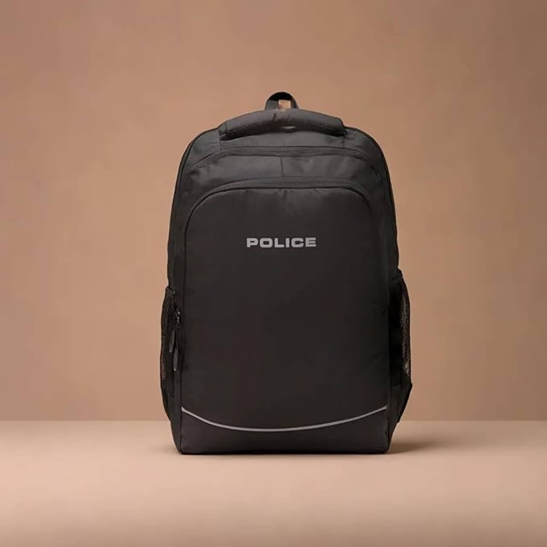     			POLICE. Black Nylon Backpack ( 16 Ltrs )