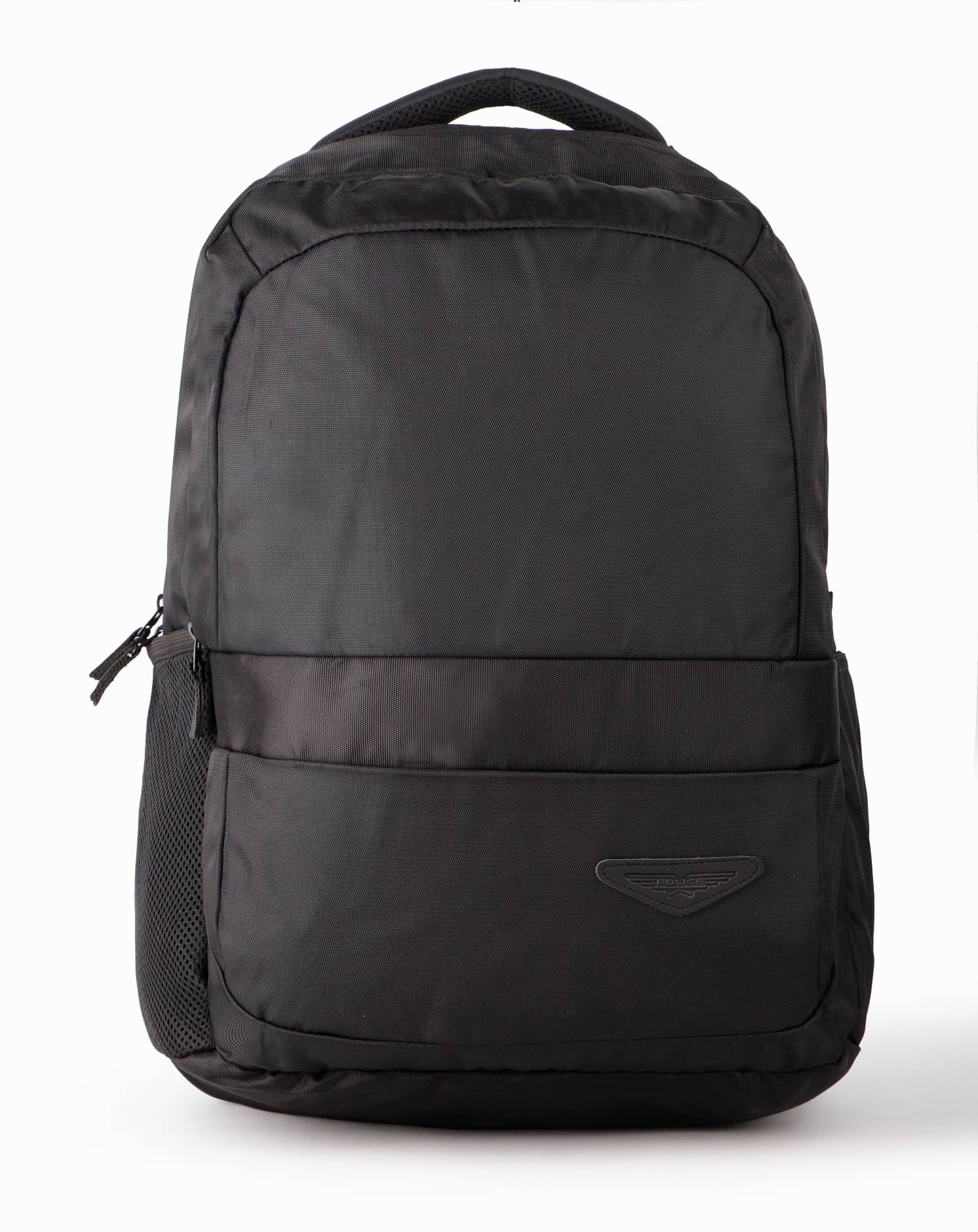     			POLICE. Black Nylon Backpack ( 31 Ltrs )