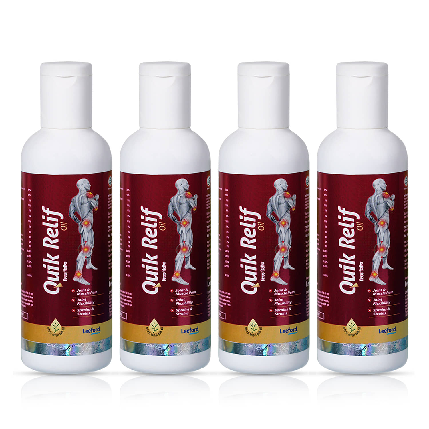 Quik Relif Herbal Ayurvedic Pain Relief Oil for Muscle & Joint Pain Relief 100ml ( Pack Of 4)
