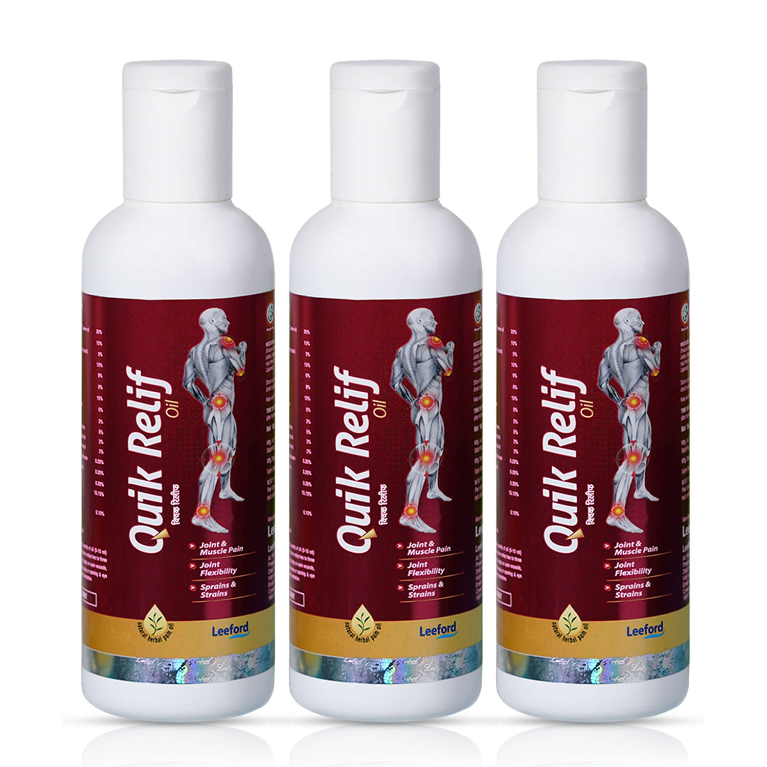     			Quik Relif Herbal Ayurvedic Pain Relief Oil for Muscle & Joint Pain Relief 50ml ( Pack Of 3 )