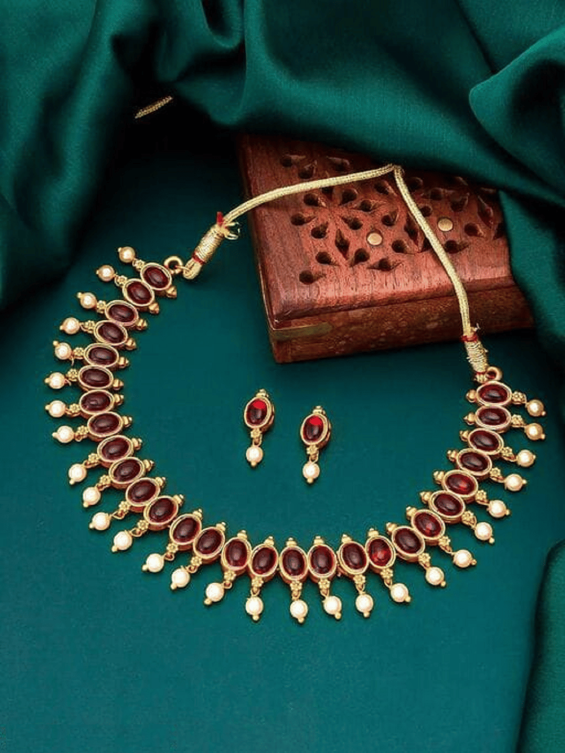 RIENTA JWL Red Alloy Necklace Set ( Pack of 1 )