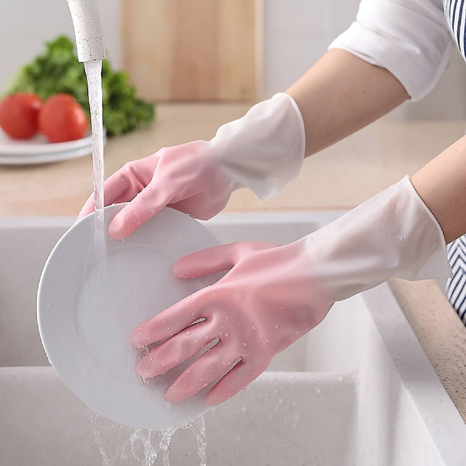     			RIVERNEST Multicolor Rubber Free Size Cleaning Gloves ( Pack of 1 )