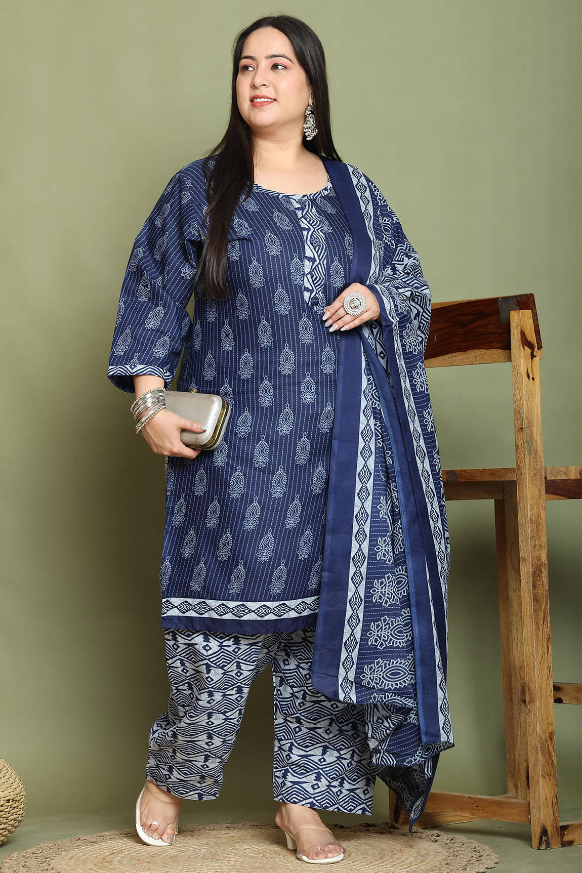 Rajnandini Cotton Blend Printed Kurti With Palazzo Women's Stitched Salwar Suit - Multicolor ( Pack of 1 ) Rajnandini Cotton Blend Printed Kurti With Palazzo Women's Stitched Salwar Suit - Multicolor ( Pack of 1 )
