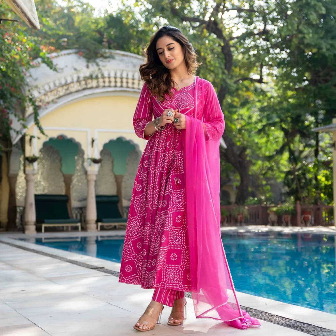 Royal Export Cotton Blend Printed Kurti With Pants Women's Stitched Salwar Suit - Pink ( Pack of 1 ) Royal Export Cotton Blend Printed Kurti With Pants Women's Stitched Salwar Suit - Pink ( Pack of 1 )