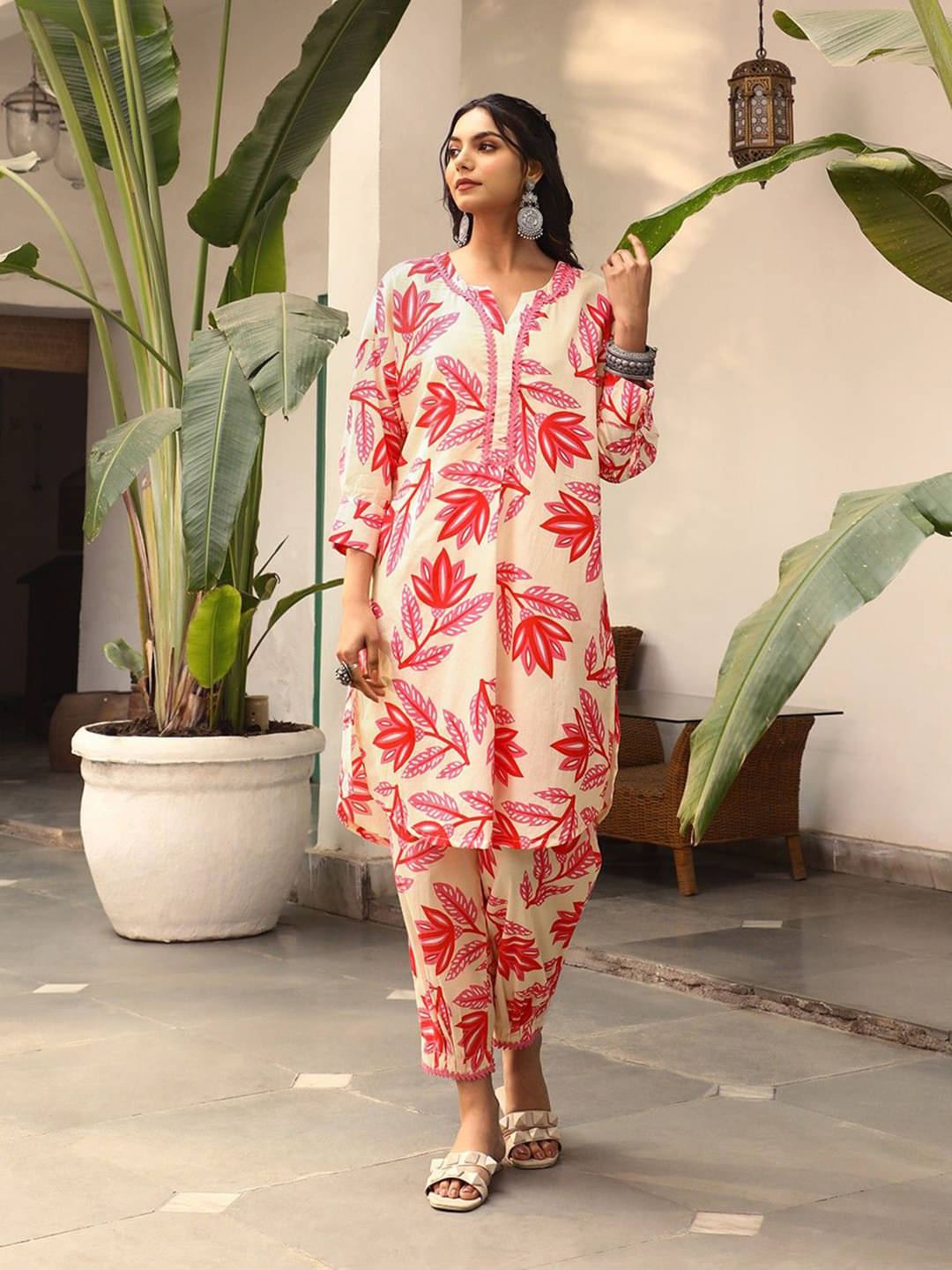 Royal Export Cotton Blend Printed Kurti With Pants Women's Stitched Salwar Suit - Beige ( Pack of 1 ) Royal Export Cotton Blend Printed Kurti With Pants Women's Stitched Salwar Suit - Beige ( Pack of 1 )