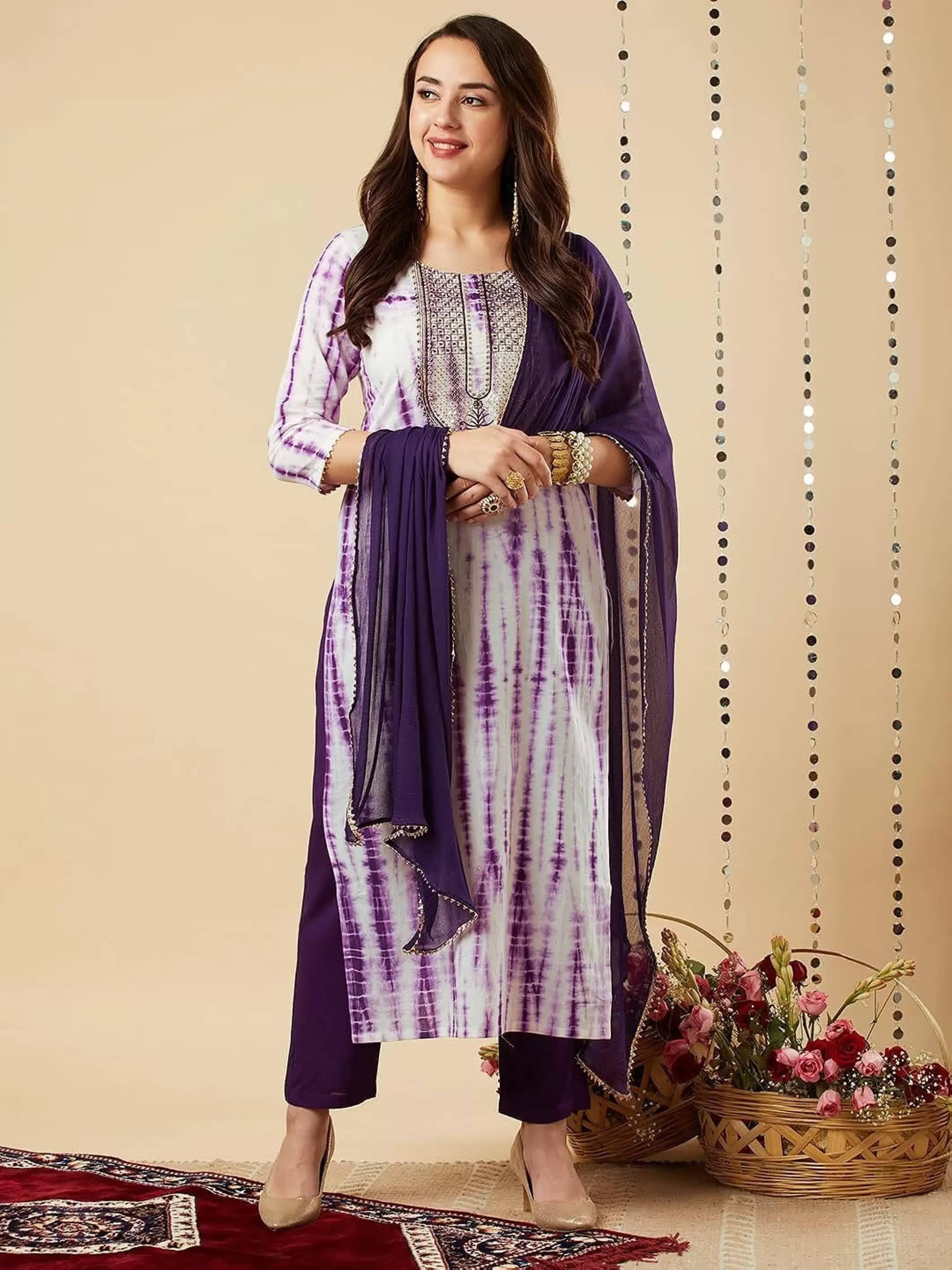 Royal Export Viscose Dyed Kurti With Pants Women's Stitched Salwar Suit - Light Blue ( Pack of 1 )