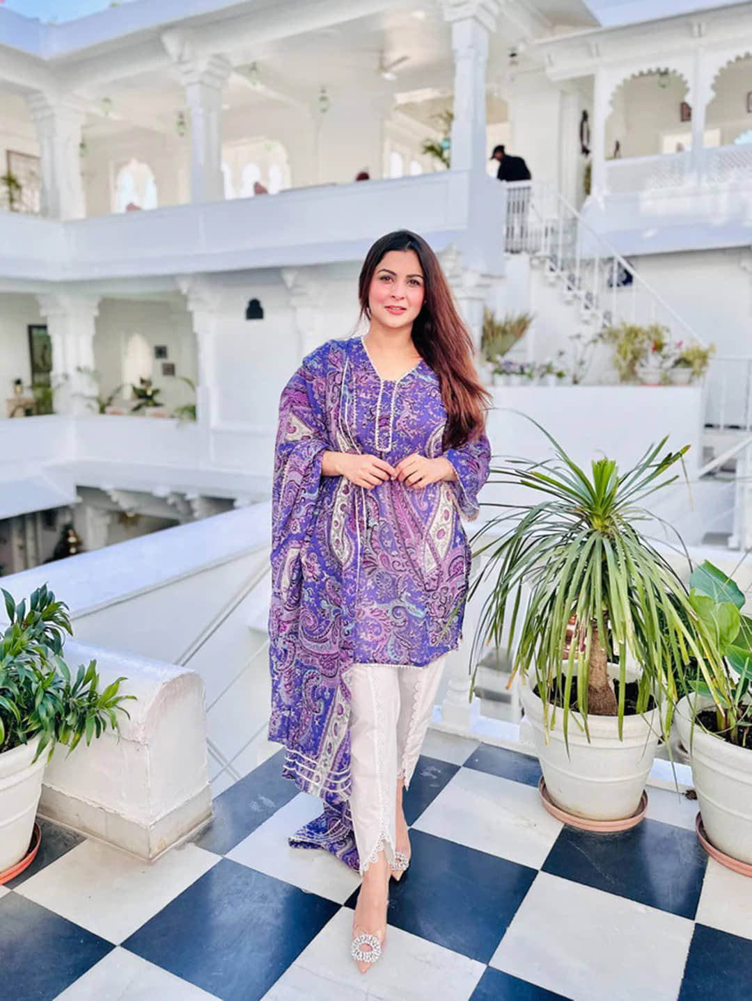 Royal Export Viscose Printed Kurti With Pants Women's Stitched Salwar Suit - Purple ( Pack of 1 )