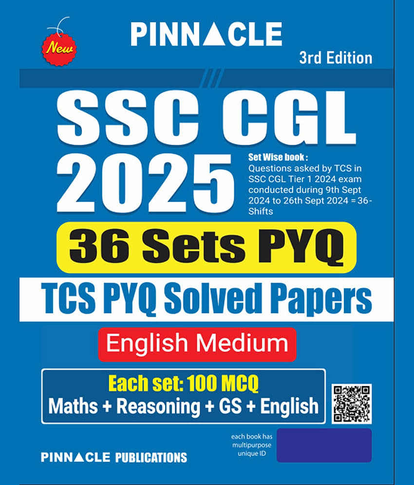 SSC CGL 2025 : 36 Sets TCS PYQ Solved Papers English medium 3rd Edition