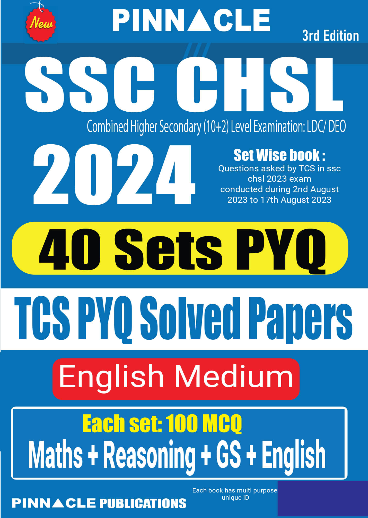     			SSC CHSL (10+2) 2024 40 Sets : TCS PYQ Solved Papers English Medium