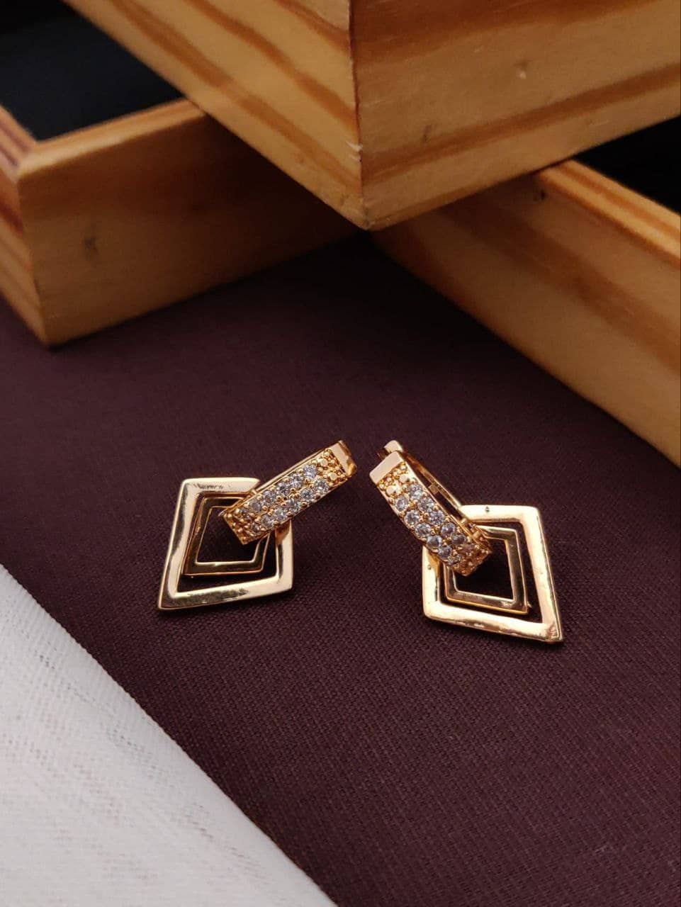 Shivay Fashion Rose Gold Jhumki Earrings ( Pack of 1 ) - Earrings | Buy online on ZillyBuy