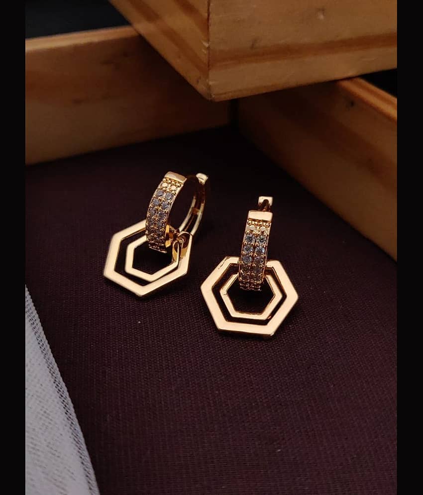 Shivay Fashion Rose Gold Jhumki Earrings ( Pack of 1 ) - Earrings | Buy online on ZillyBuy