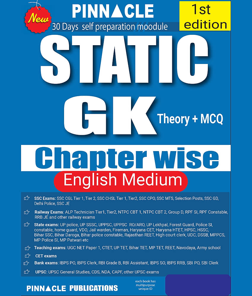 Static GK Theory + MCQ Chapter-Wise English Medium