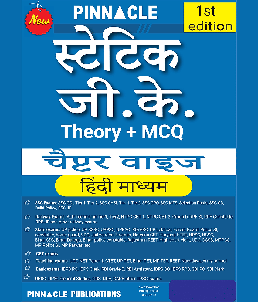 Static GK Theory + MCQ chapter-wise | Hindi medium