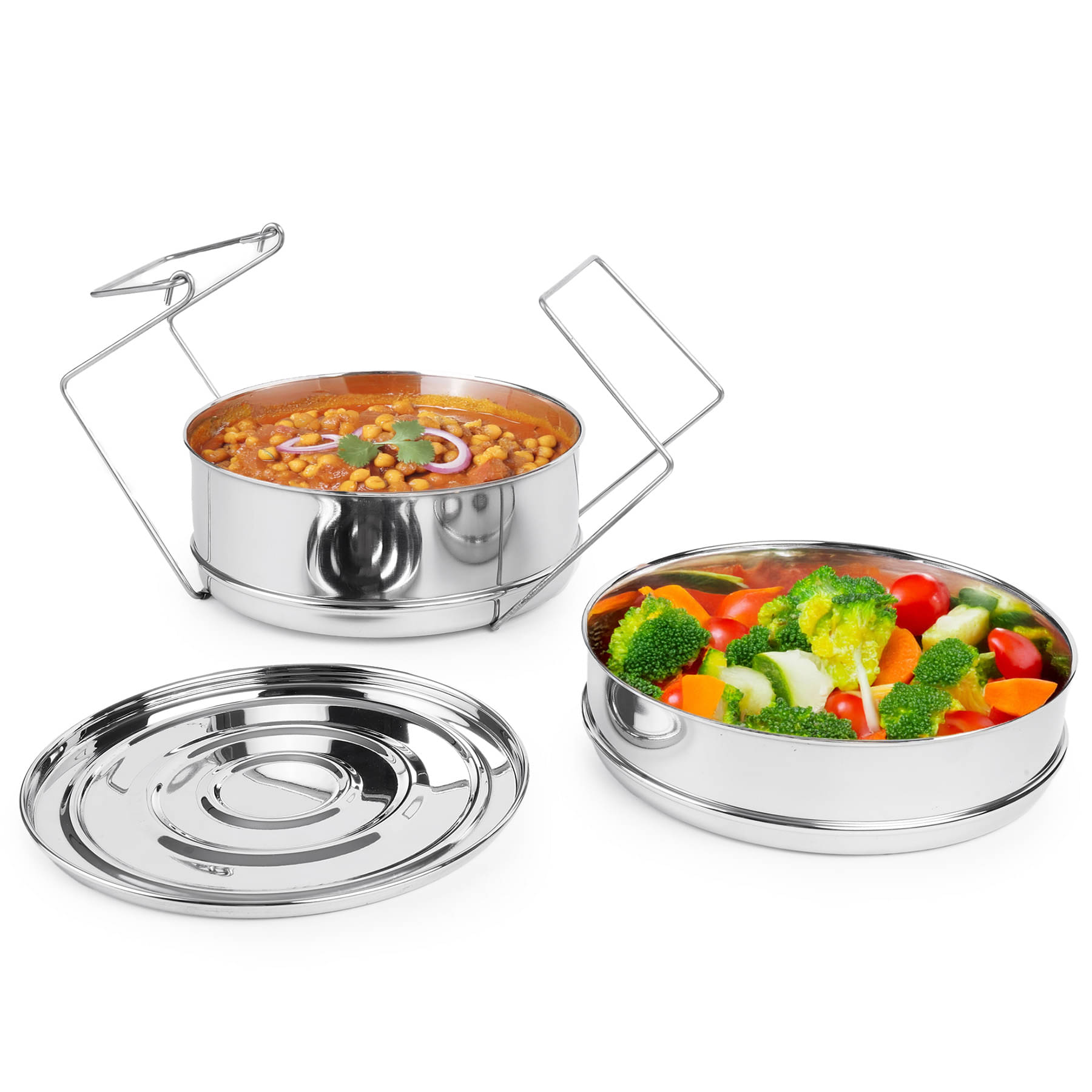 The Indus Valley Non Coated Stainless Steel Outer Lid OuterLid Pressure Cooker Induction Bottom Stainless Steel Handle 3 L The Indus Valley Non Coated Stainless Steel Outer Lid OuterLid Pressure Cooker Induction Bottom Stainless Steel Handle 3 L