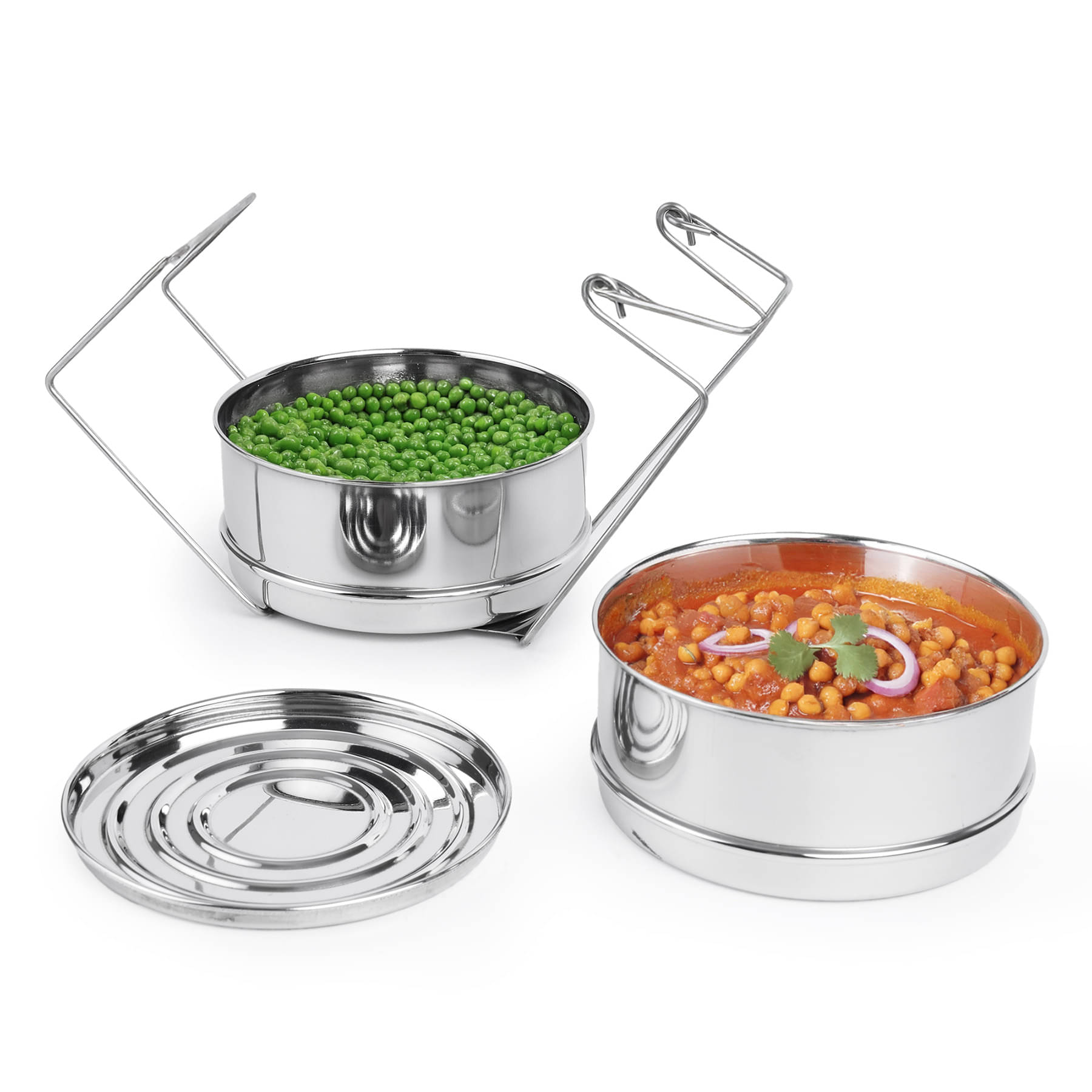     			The Indus Valley Non Coated Stainless Steel Outer Lid OuterLid Pressure Cooker Induction Bottom Stainless Steel Handle 2 L