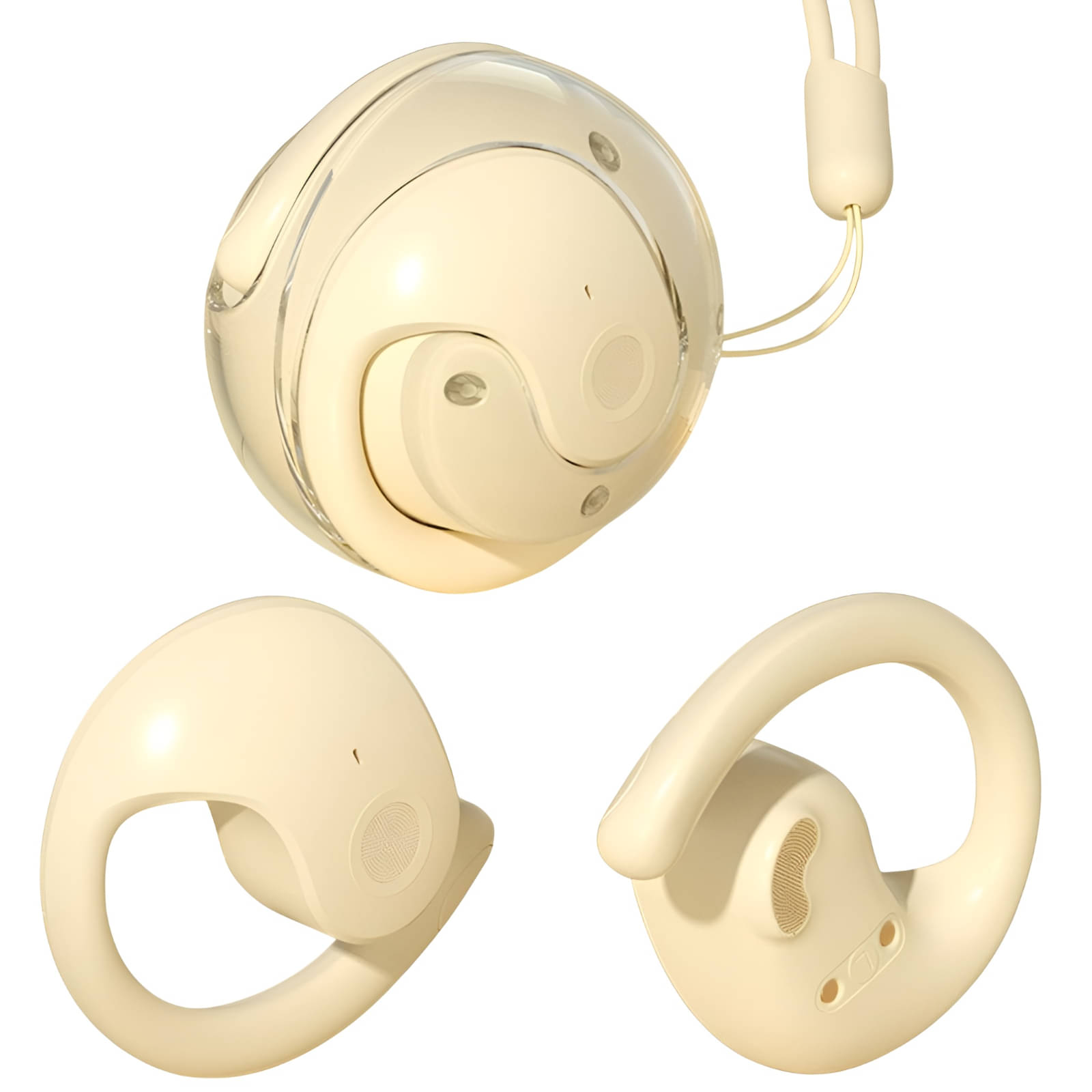     			VEhop BY01 OWS Bluetooth True Wireless (TWS) In Ear 30 Hours Playback Powerfull bass,Fast charging IPX4(Splash & Sweat Proof) Yellow