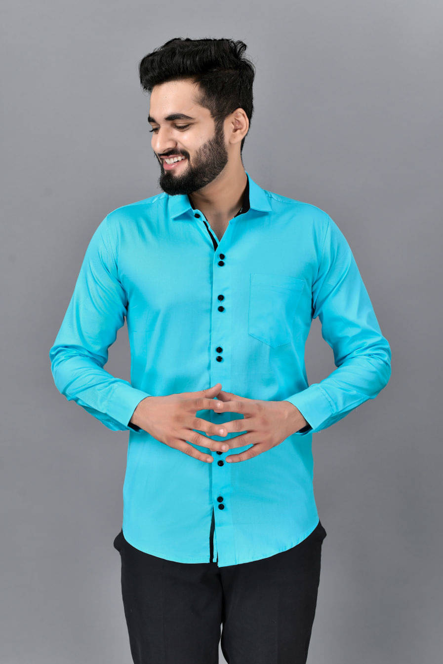 VTEXX Cotton Blend Regular Fit Solids Full Sleeves Men's Casual Shirt - Light Blue ( Pack of 1 ) VTEXX Cotton Blend Regular Fit Solids Full Sleeves Men's Casual Shirt - Light Blue ( Pack of 1 )