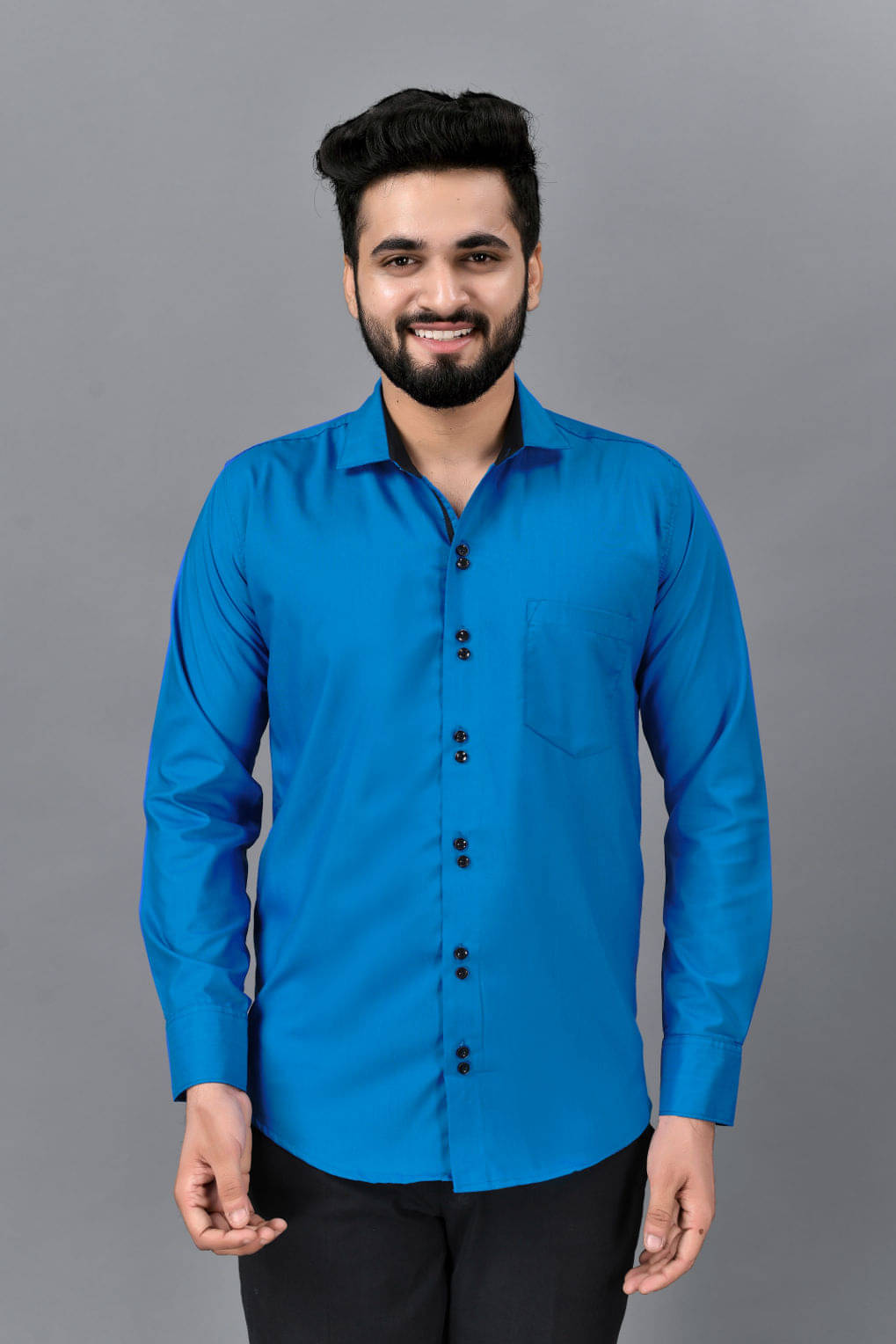     			VTEXX Cotton Blend Regular Fit Solids Full Sleeves Men's Casual Shirt - Sea Green ( Pack of 1 )