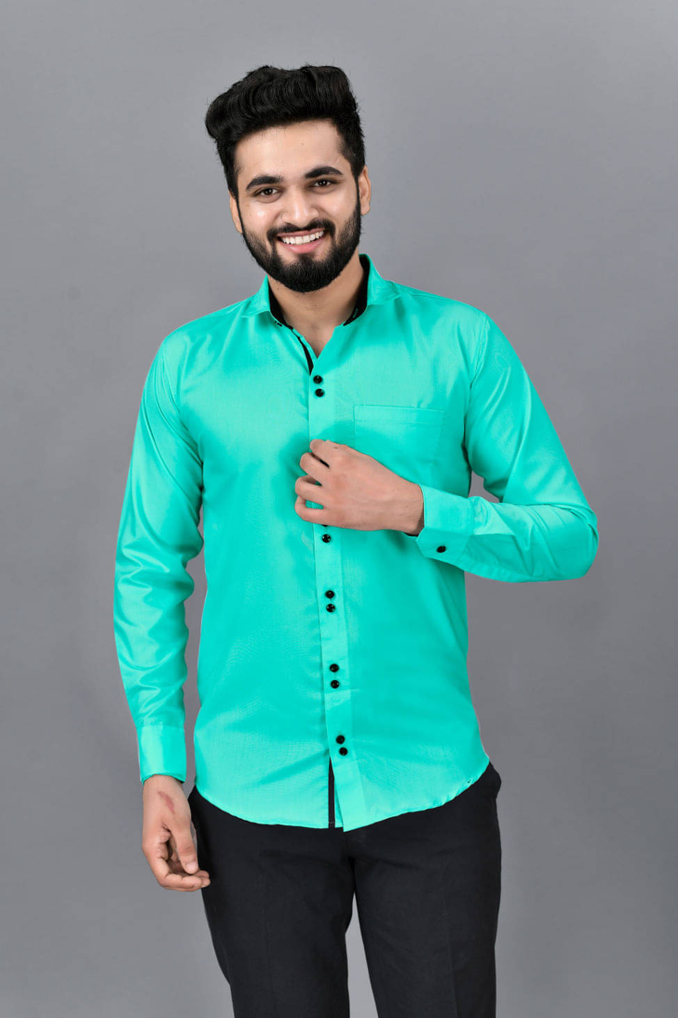 VTEXX Cotton Blend Regular Fit Solids Full Sleeves Men's Casual Shirt - Mint Green ( Pack of 1 ) VTEXX Cotton Blend Regular Fit Solids Full Sleeves Men's Casual Shirt - Mint Green ( Pack of 1 )