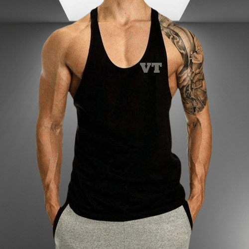    			VTSports Pack of 1 Polyester Gym Vest For Men ( Black )