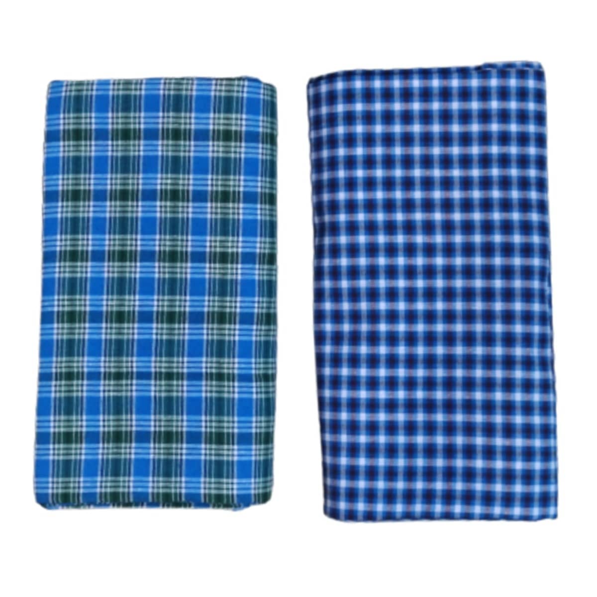VUNNAVA Cotton Blend Men's Lungi Multicolor ( Pack of 2 )