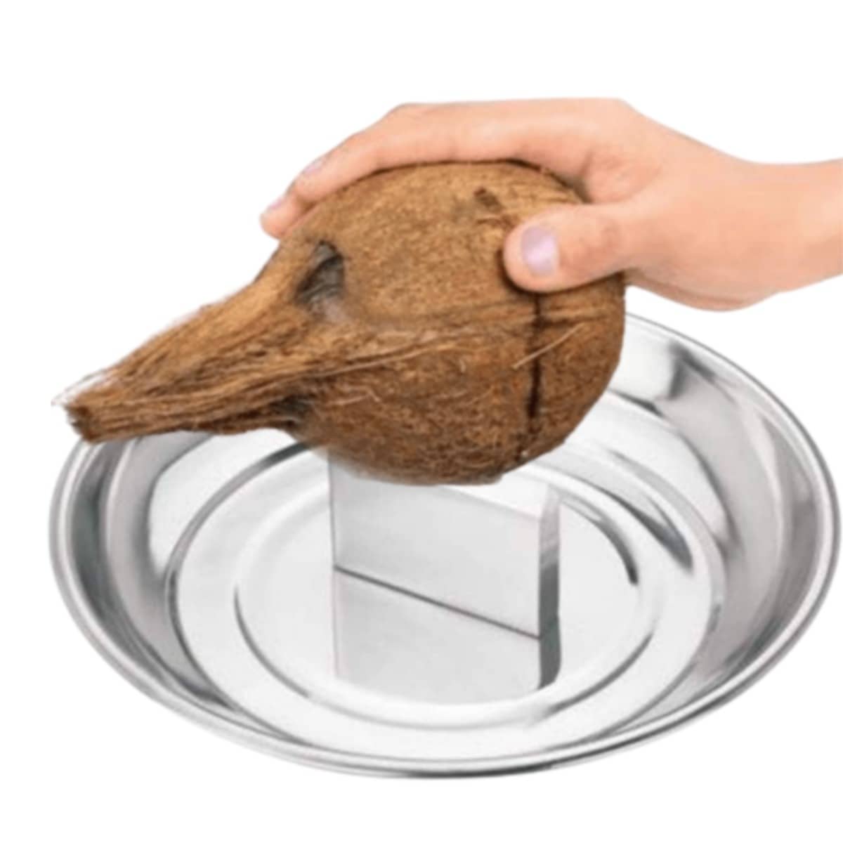 VUNNAVA Heavy Stainless Steel Coconut Cracker/Breaker Plate (Pack of 1)
