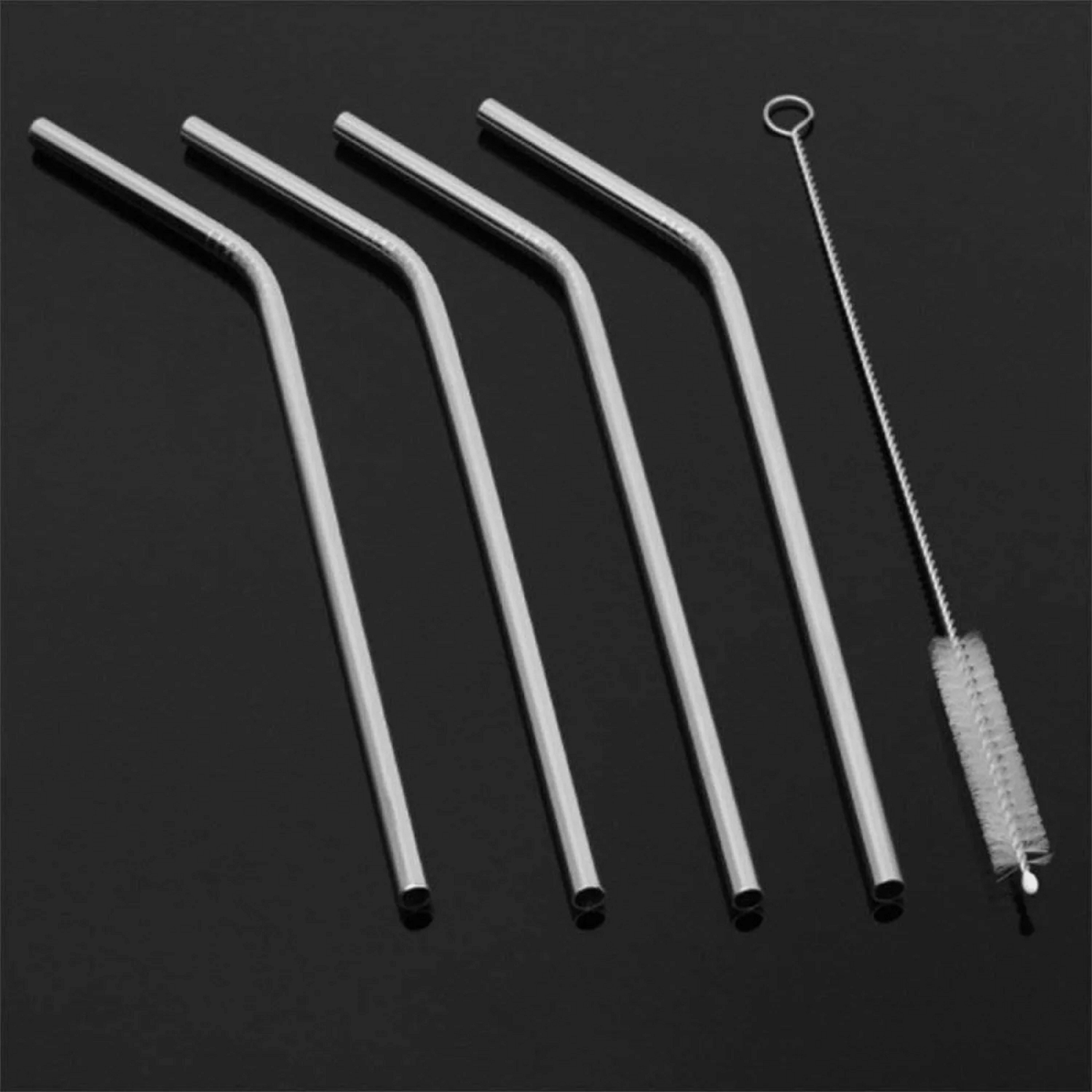 VillWin Stainless Steel Silver Straws