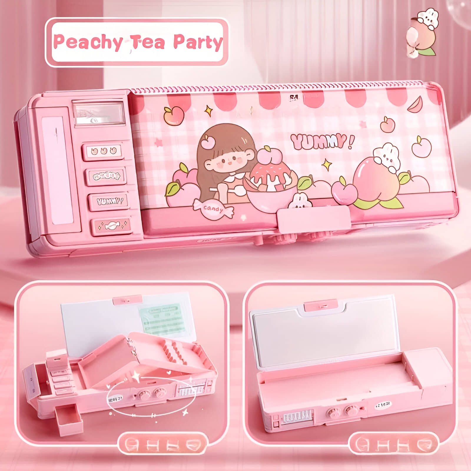 Villy Pencil Box for Boys & Girls, Plastic Password Lock Pencil Box for School