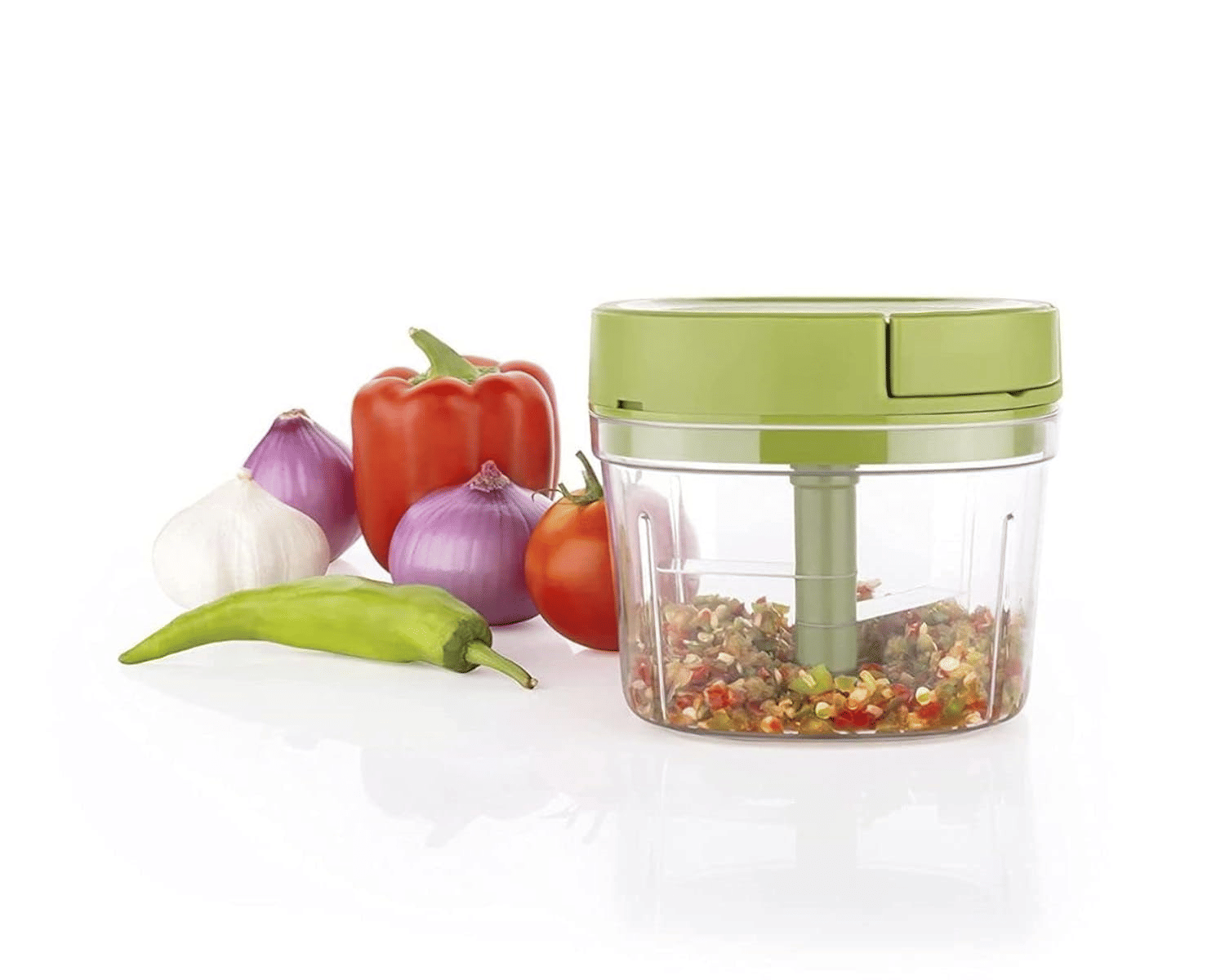     			WHITEIBIS Quick chopper Multicolour Plastic Mannual Chopper 600 ml ( Pack of 1 )
