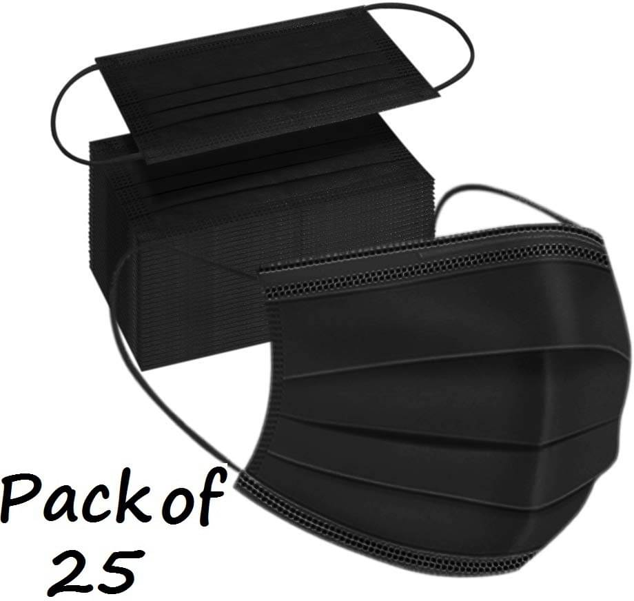 Wellstar Black 3 Ply Mask ( Pack of 25 ) Wellstar Black 3 Ply Mask ( Pack of 25 )