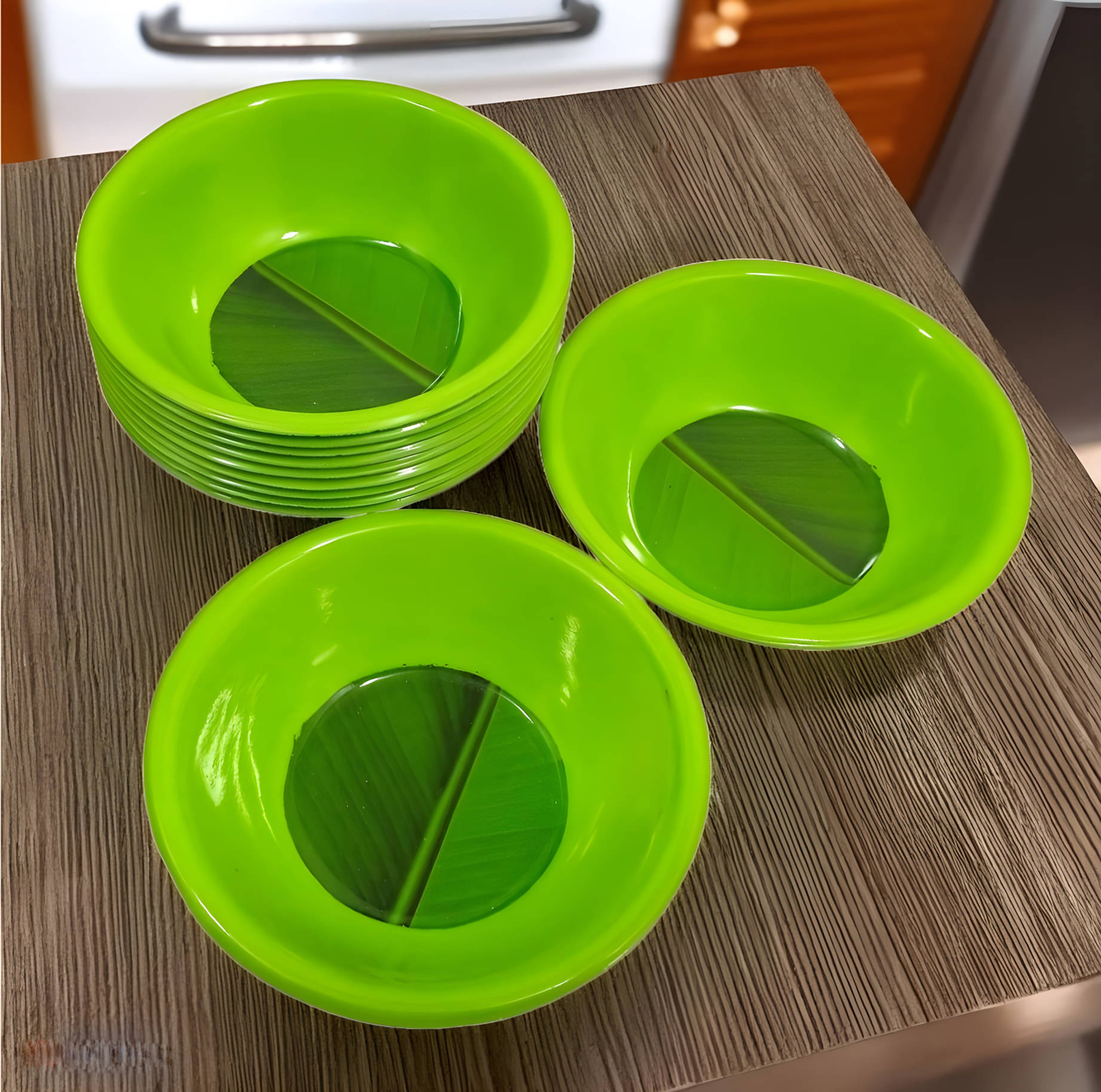 kitchrox Melamine Printed Vegetable Bowl 11.4 cm ( Set of 12 ) Green kitchrox Melamine Printed Vegetable Bowl 11.4 cm ( Set of 12 ) Green