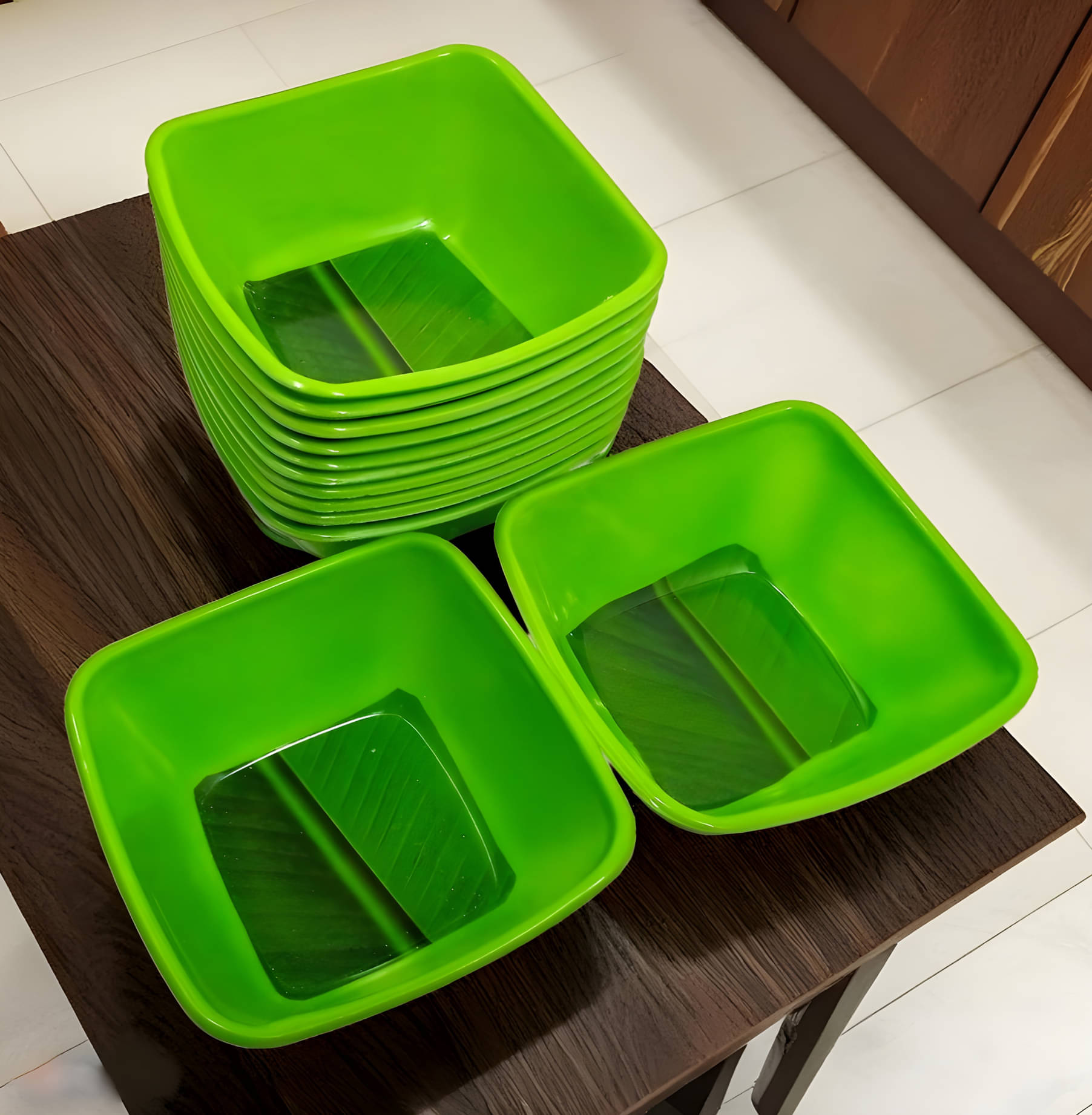 kitchrox Melamine Printed Vegetable Bowl 10 cm ( Set of 12 ) Green kitchrox Melamine Printed Vegetable Bowl 10 cm ( Set of 12 ) Green
