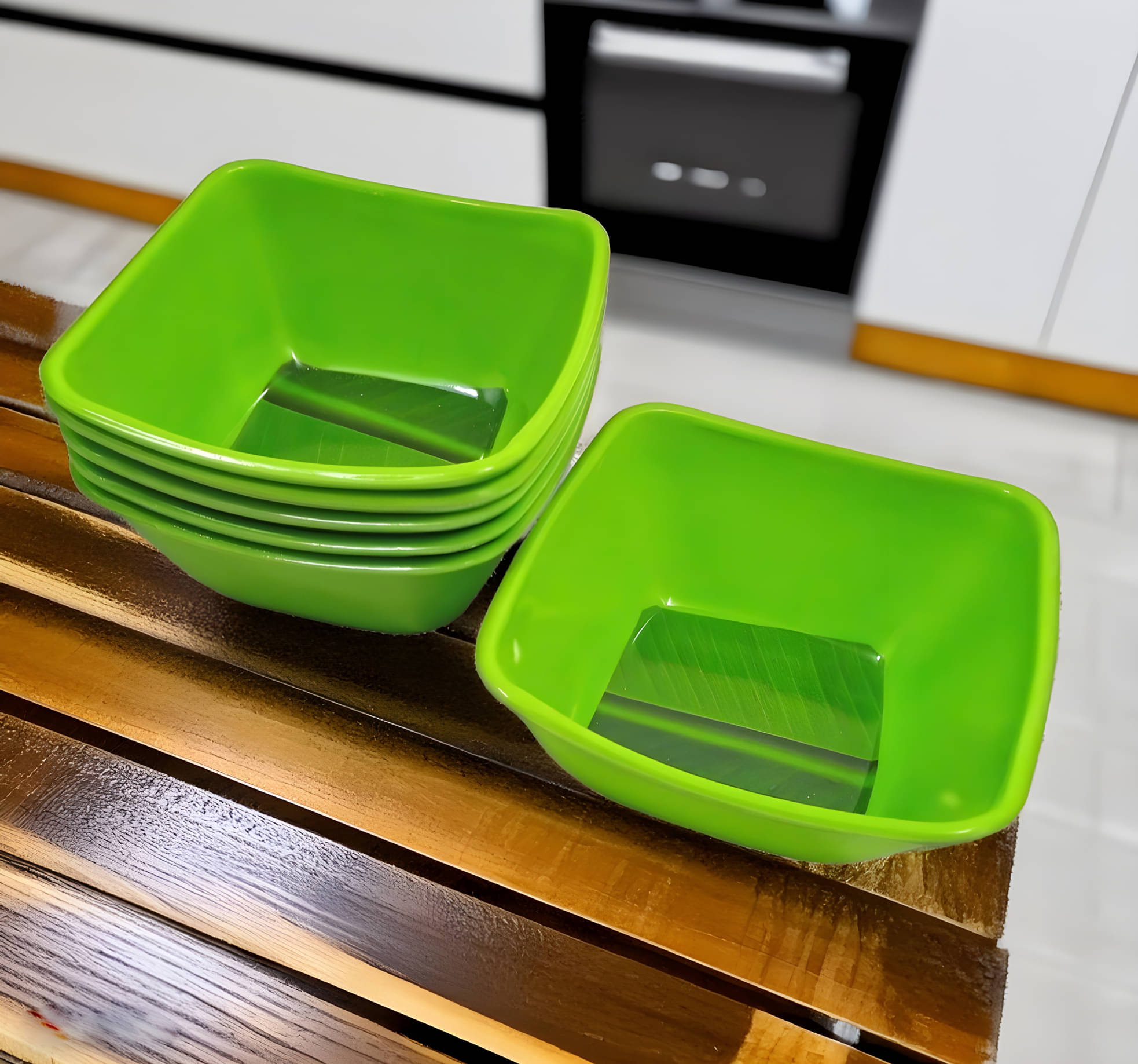 kitchrox Melamine Printed Vegetable Bowl 10 cm ( Set of 6 ) Green kitchrox Melamine Printed Vegetable Bowl 10 cm ( Set of 6 ) Green