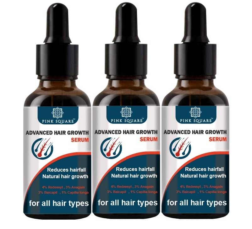 pink square Hair Serum Hair Serum 30 mL Pack of 3     			pink square Hair Serum Hair Serum 30 mL Pack of 3