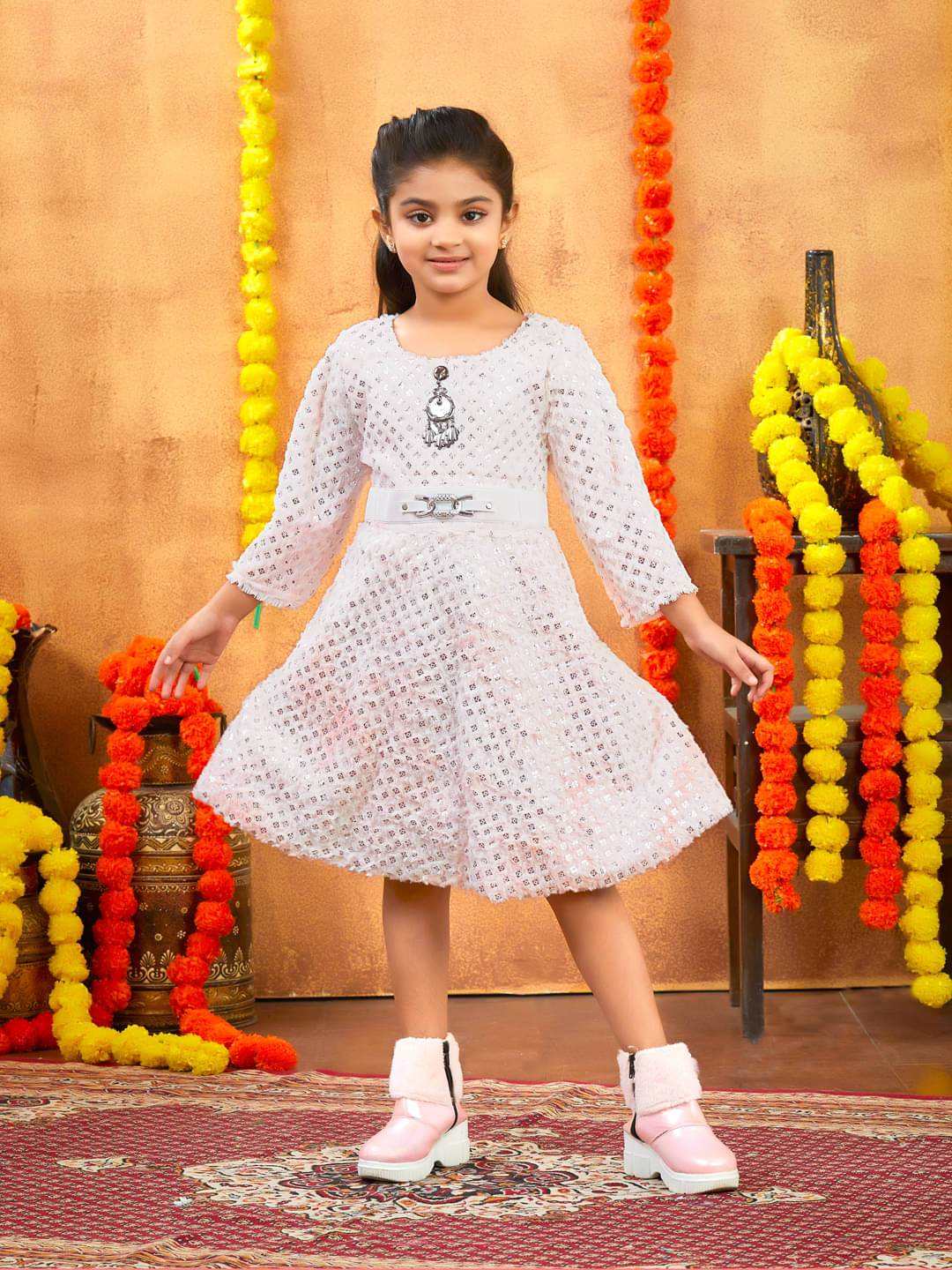     			Aarika Woollen Frock For Girls ( Pack of 1 , Pink )