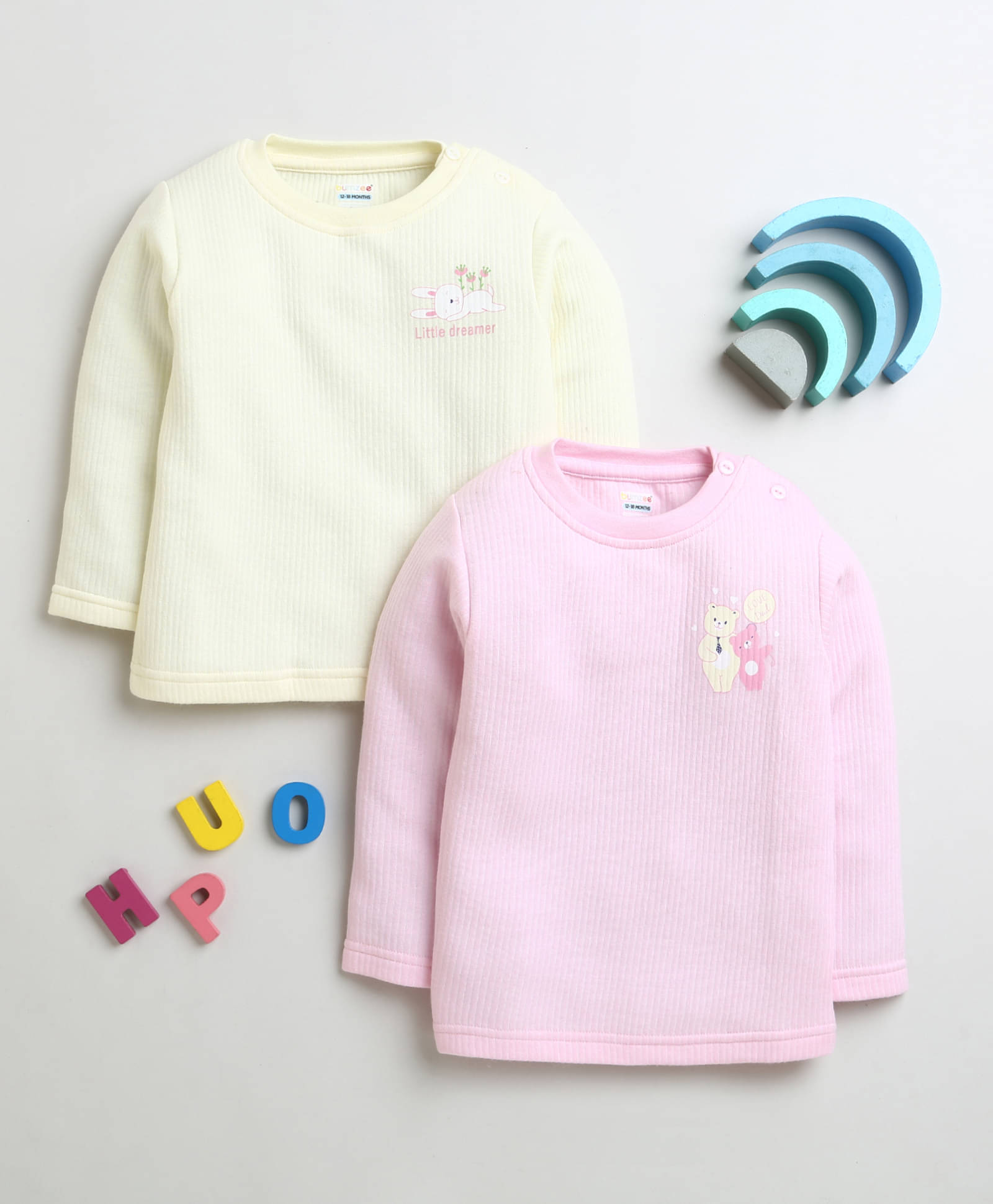     			BUMZEE Pack of 2 Girls Cotton Blend Thermal Top ( Pink )