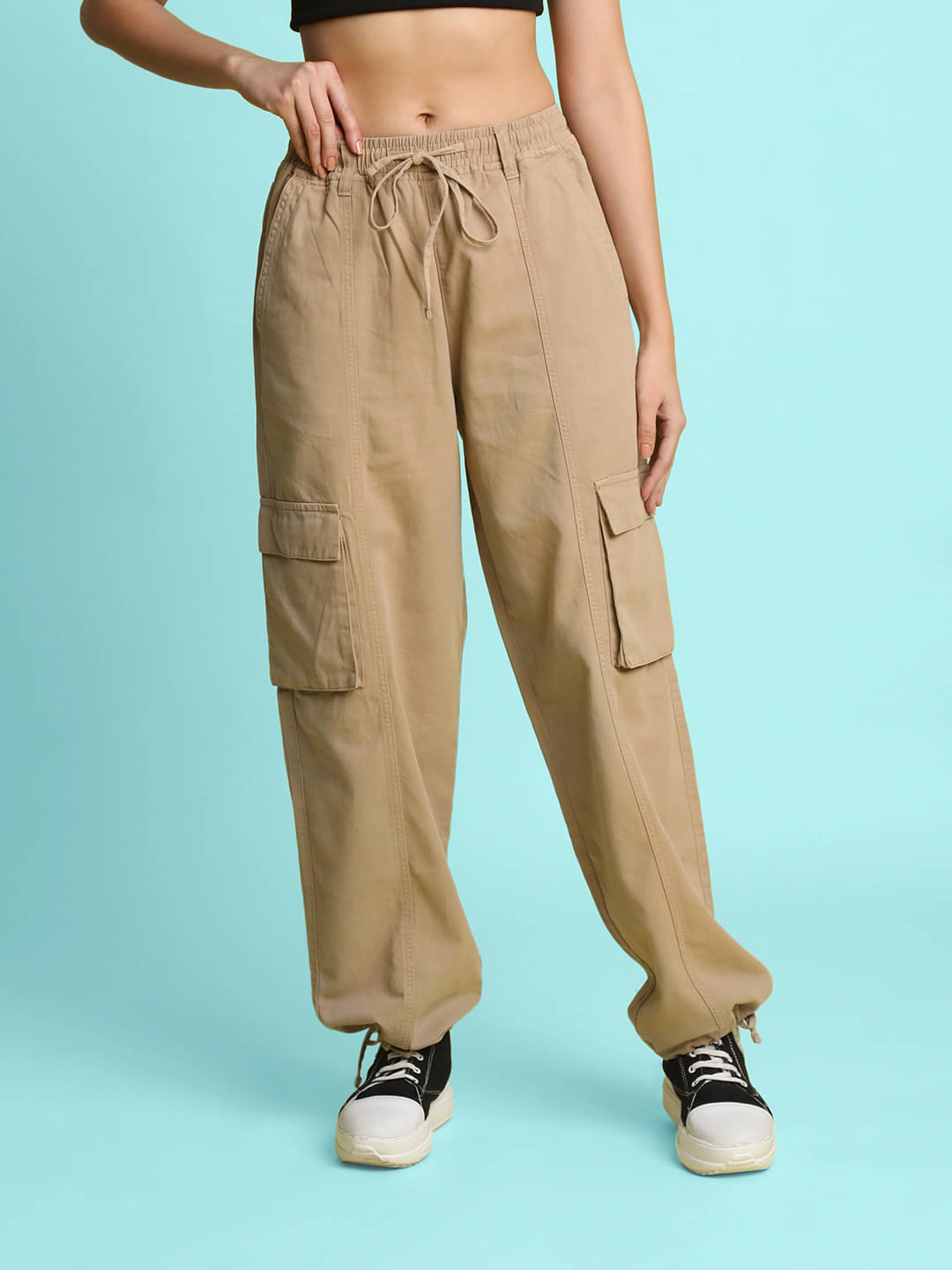     			Bene Kleed Pack of 1 Cotton Loose Women's Cargo Pants ( Grey )