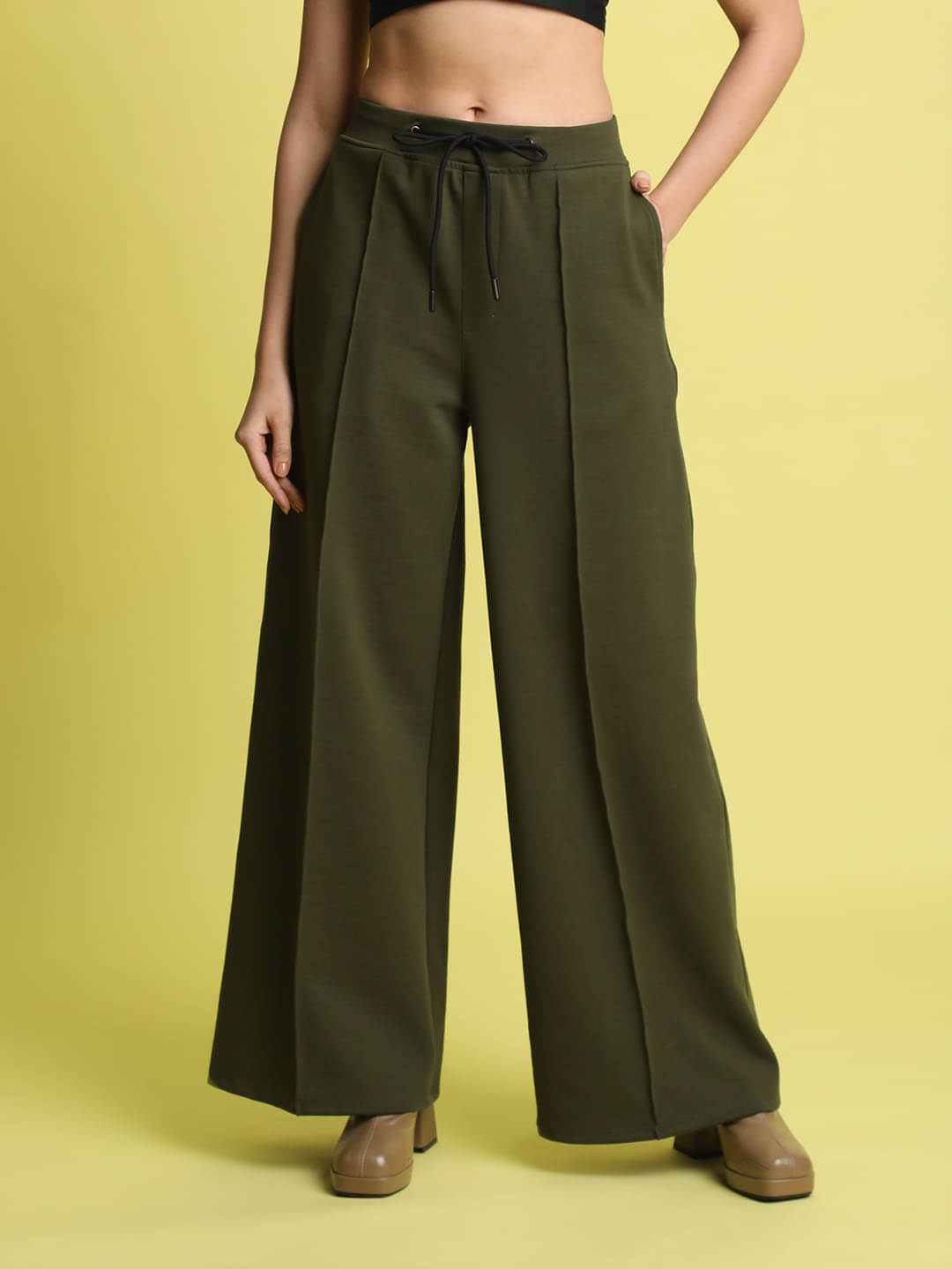     			Bene Kleed Pack of 1 Cotton Blend Regular Women's Casual Pants ( Olive )