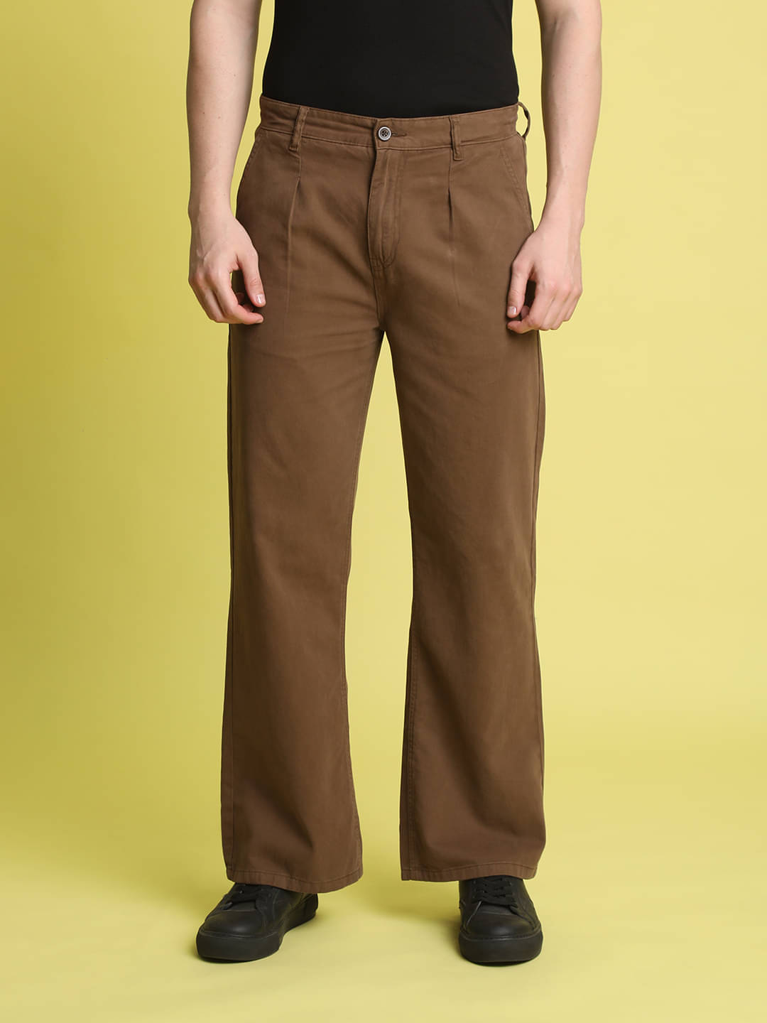     			Bene Kleed Regular Pleated Men's Chinos - Brown ( Pack of 1 )