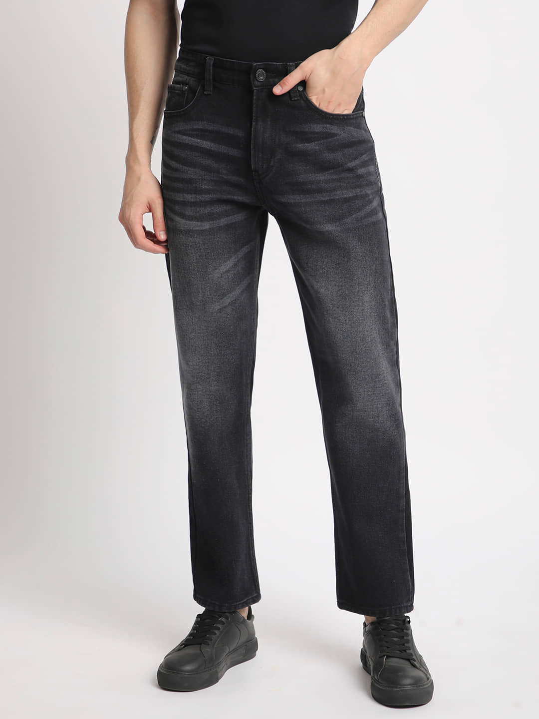 Bene Kleed Relaxed Dyed Men's Jeans - Black ( Pack of 1 ) - Jeans | Buy online on ZillyBuy