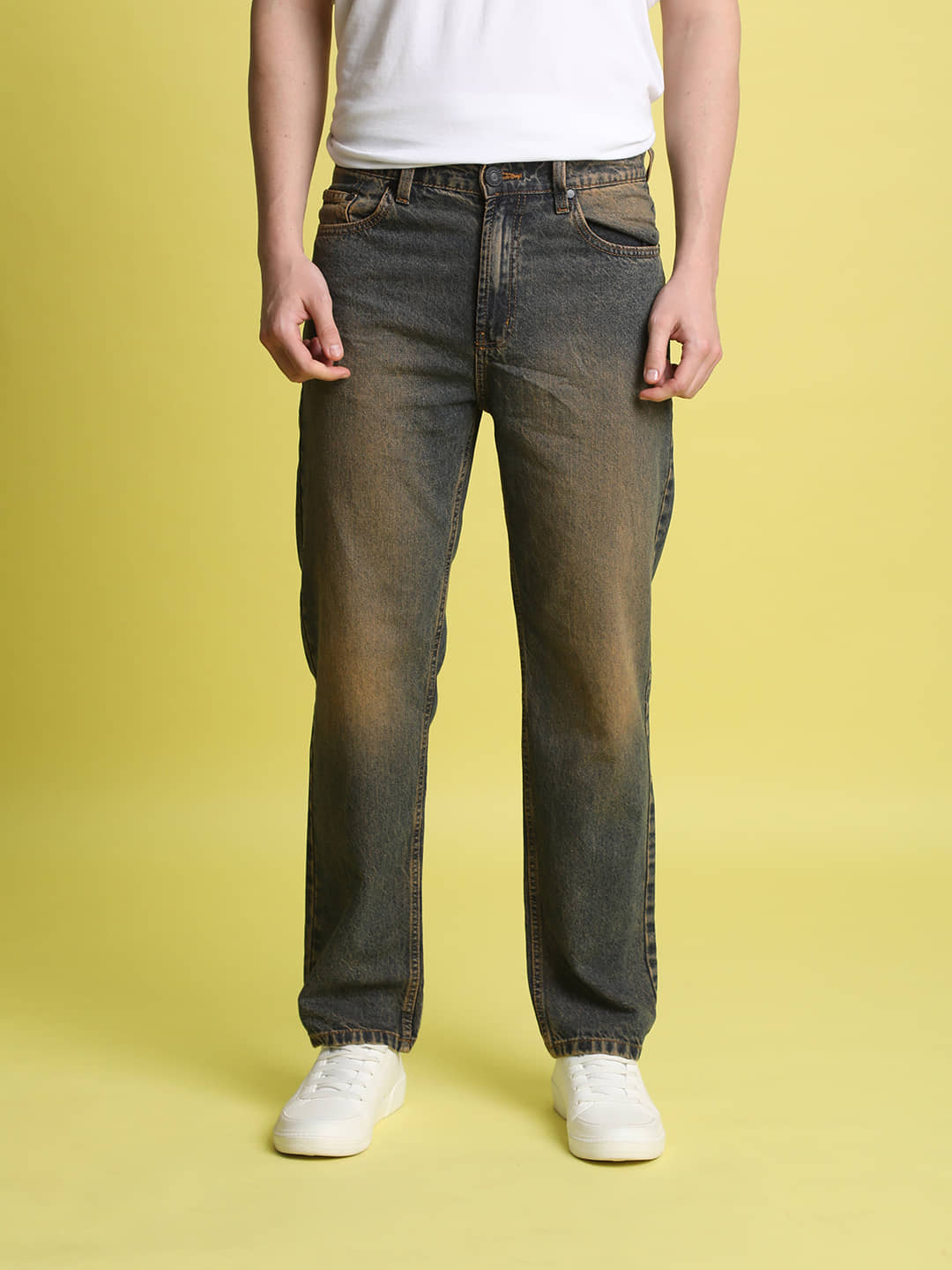 Bene Kleed Straight Faded Men's Jeans - Blue ( Pack of 1 ) - Jeans | Buy online on ZillyBuy