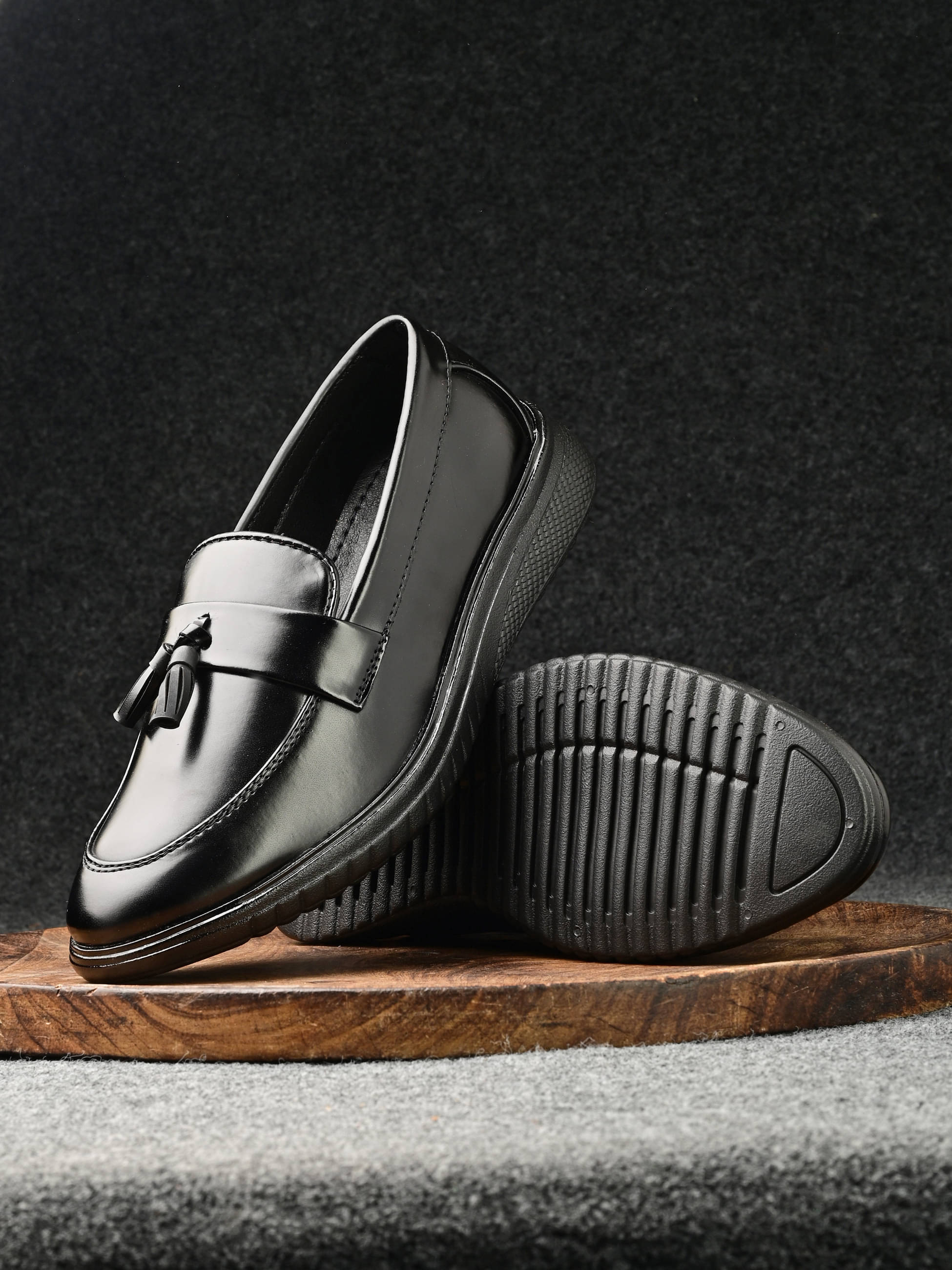     			Bucik Black Men's Slip On Formal Shoes