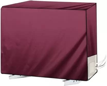 CASA FURNISHING Single Polyester Maroon AC Cover for 1.5 Ton Window AC