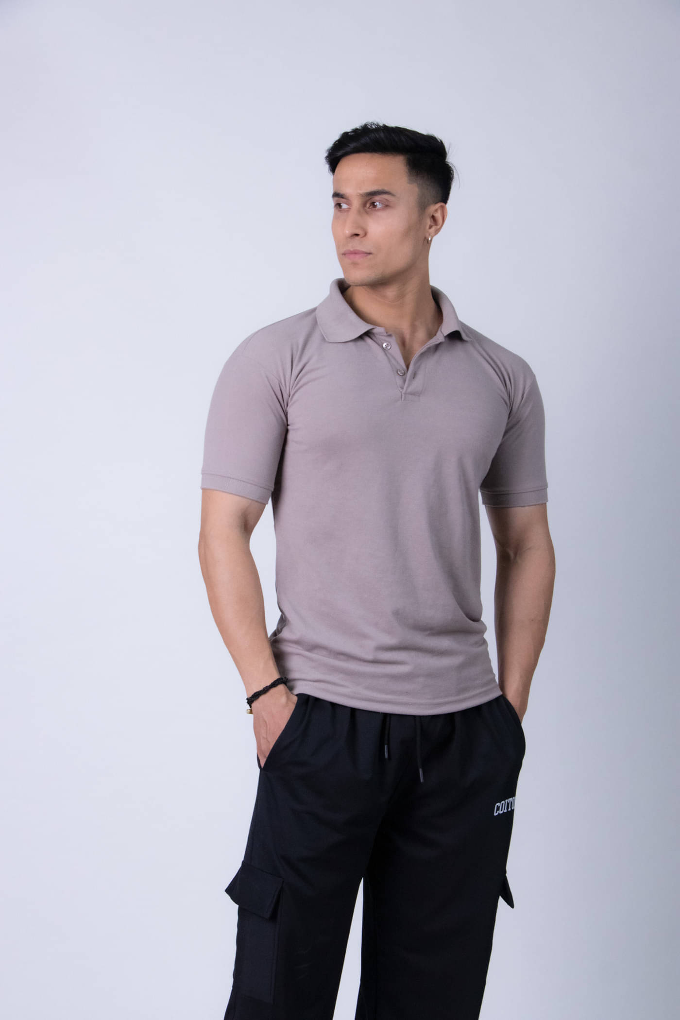     			Coitonic Pack of 1 Cotton Blend Relaxed Fit Solid Half Sleeves Men's Polo T Shirt ( Light Pink )