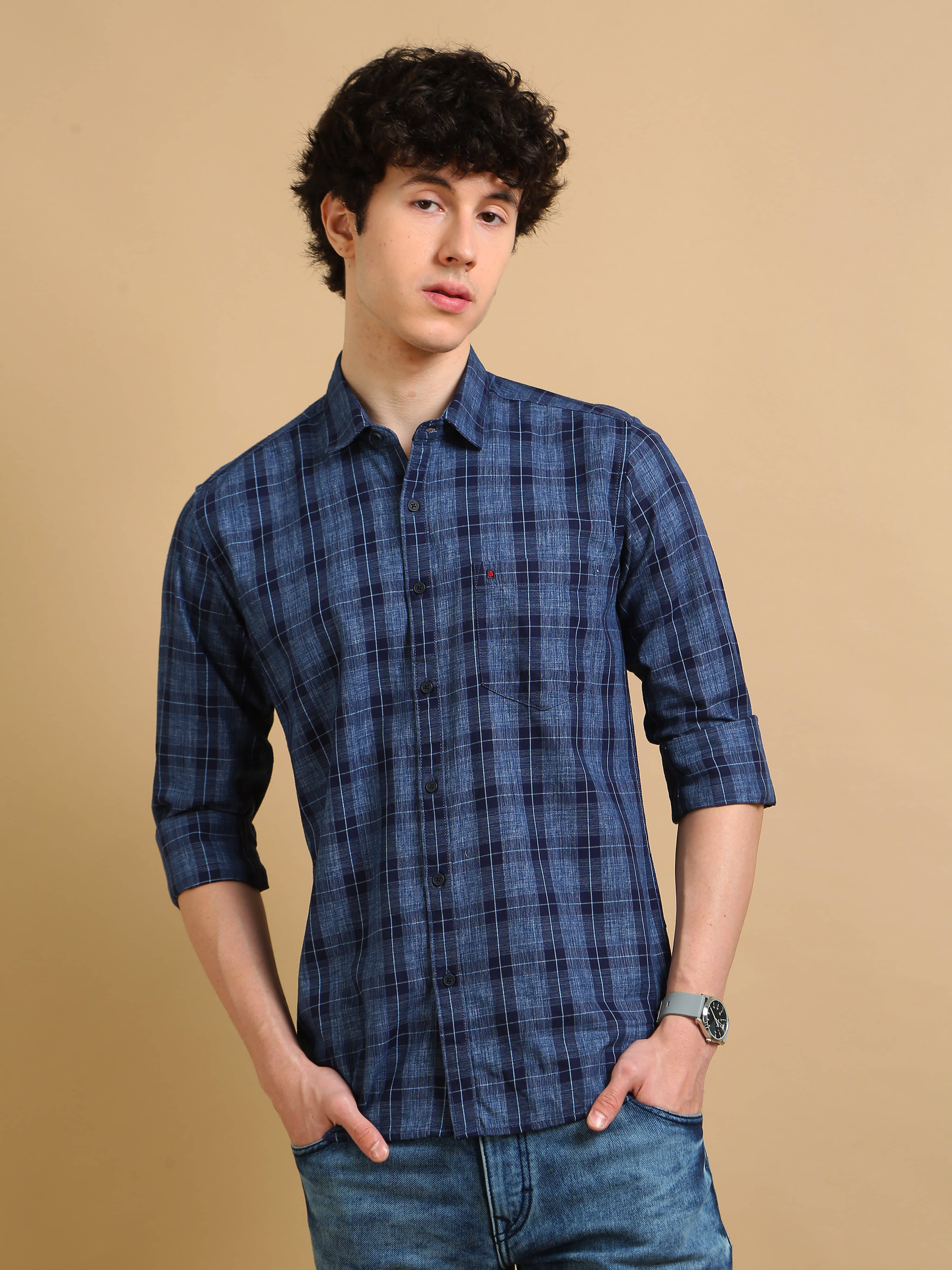     			Cool Colors 100% Cotton Slim Fit Checks Full Sleeves Men's Casual Shirt - Multi ( Pack of 1 )