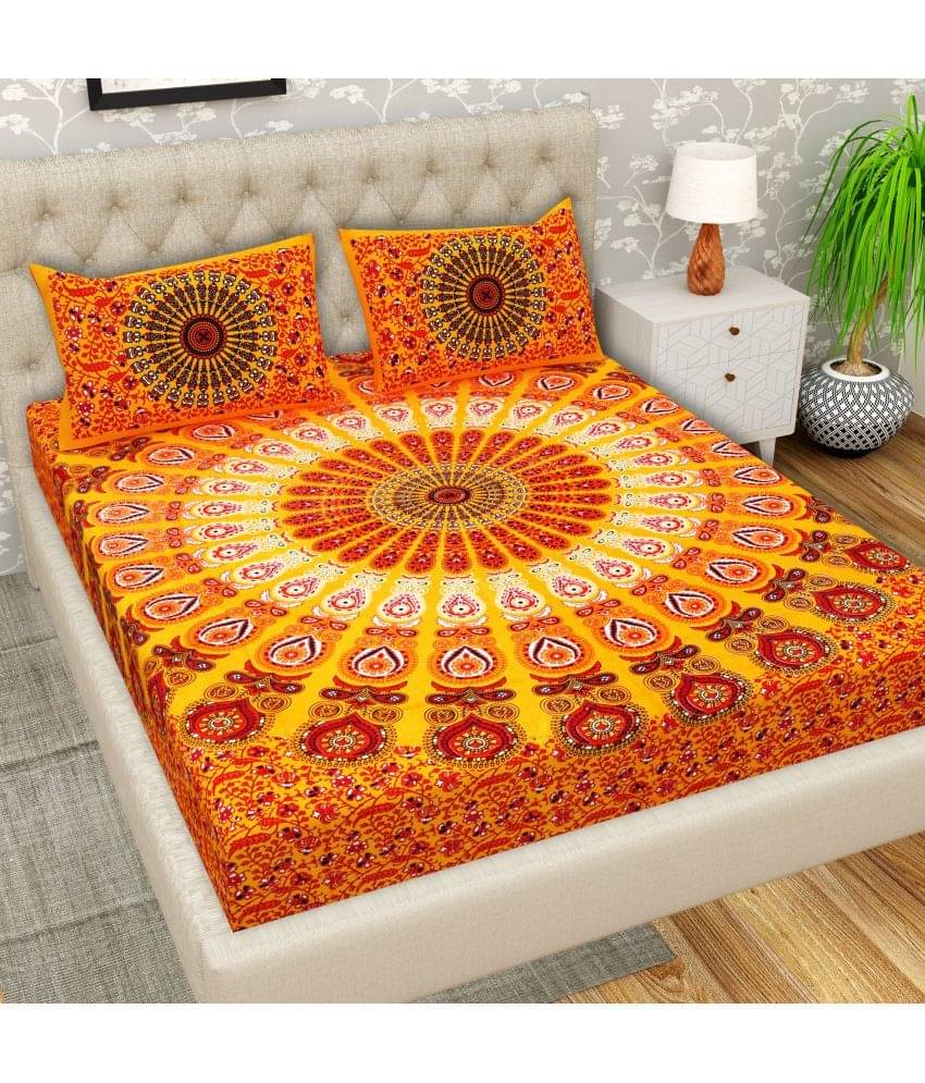 Cosito Cotton 1 Double Bedsheet with 2 Pillow Covers ( Yellow )     			Cosito Cotton 1 Double Bedsheet with 2 Pillow Covers ( Yellow )