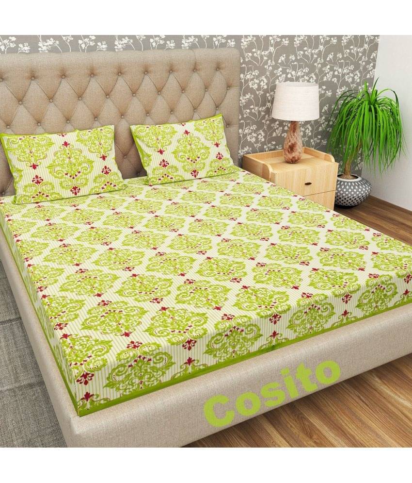 Cosito Cotton 1 Double Bedsheet with 2 Pillow Covers ( Light Green ) Cosito Cotton 1 Double Bedsheet with 2 Pillow Covers ( Light Green )