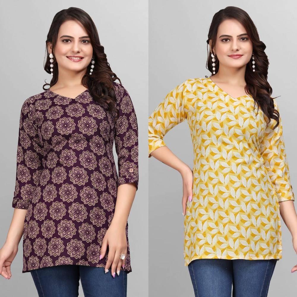 Devakii Women's Cotton Blend Tunic ( Yellow ) Devakii Women's Cotton Blend Tunic ( Yellow )
