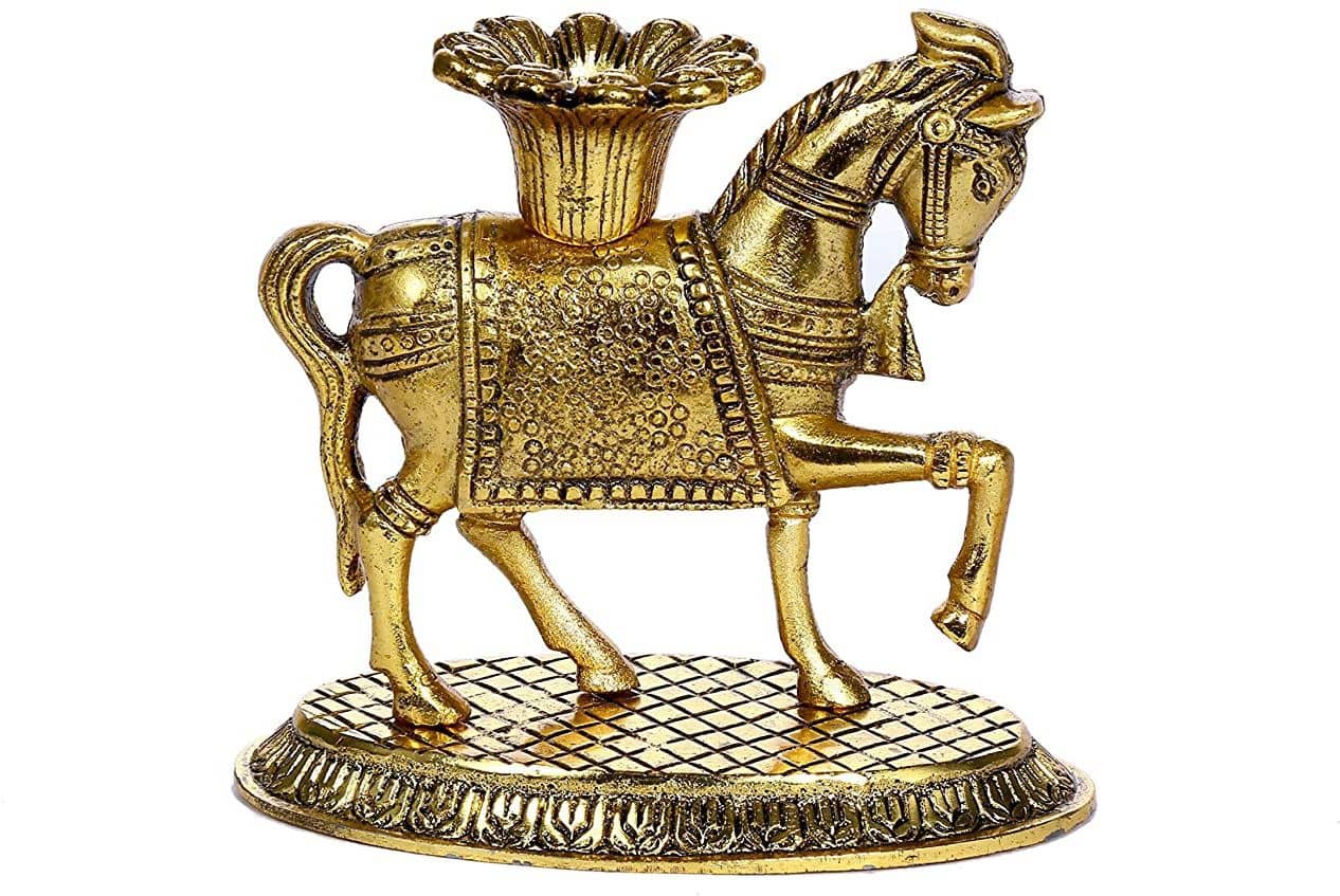 Fashion Bizz Feng Shui Horse Candle Holder Stand Vastu Gift Item Showpiece